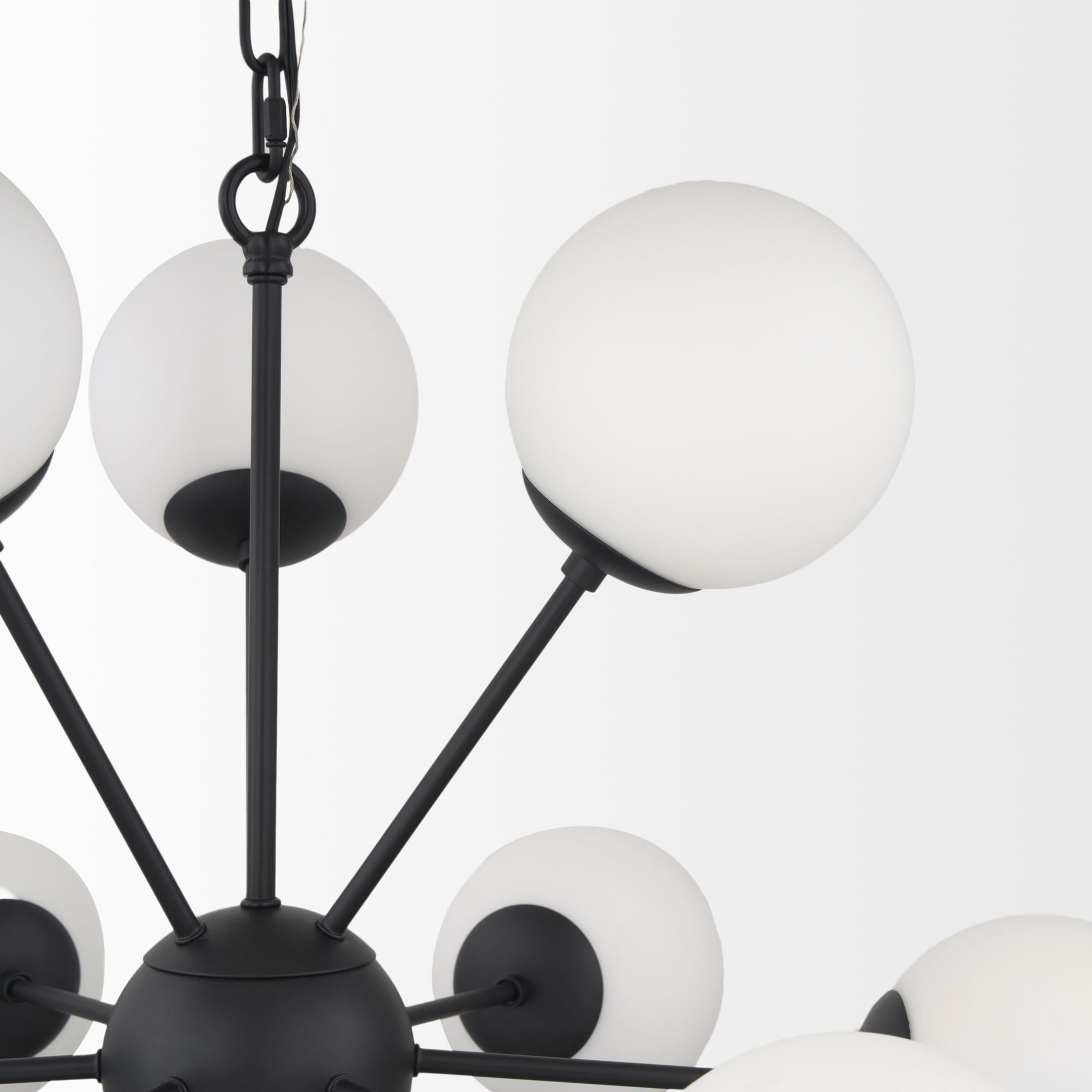 Mercana Barbara Chandelier with Frosted Glass Globes 11-Light - Black