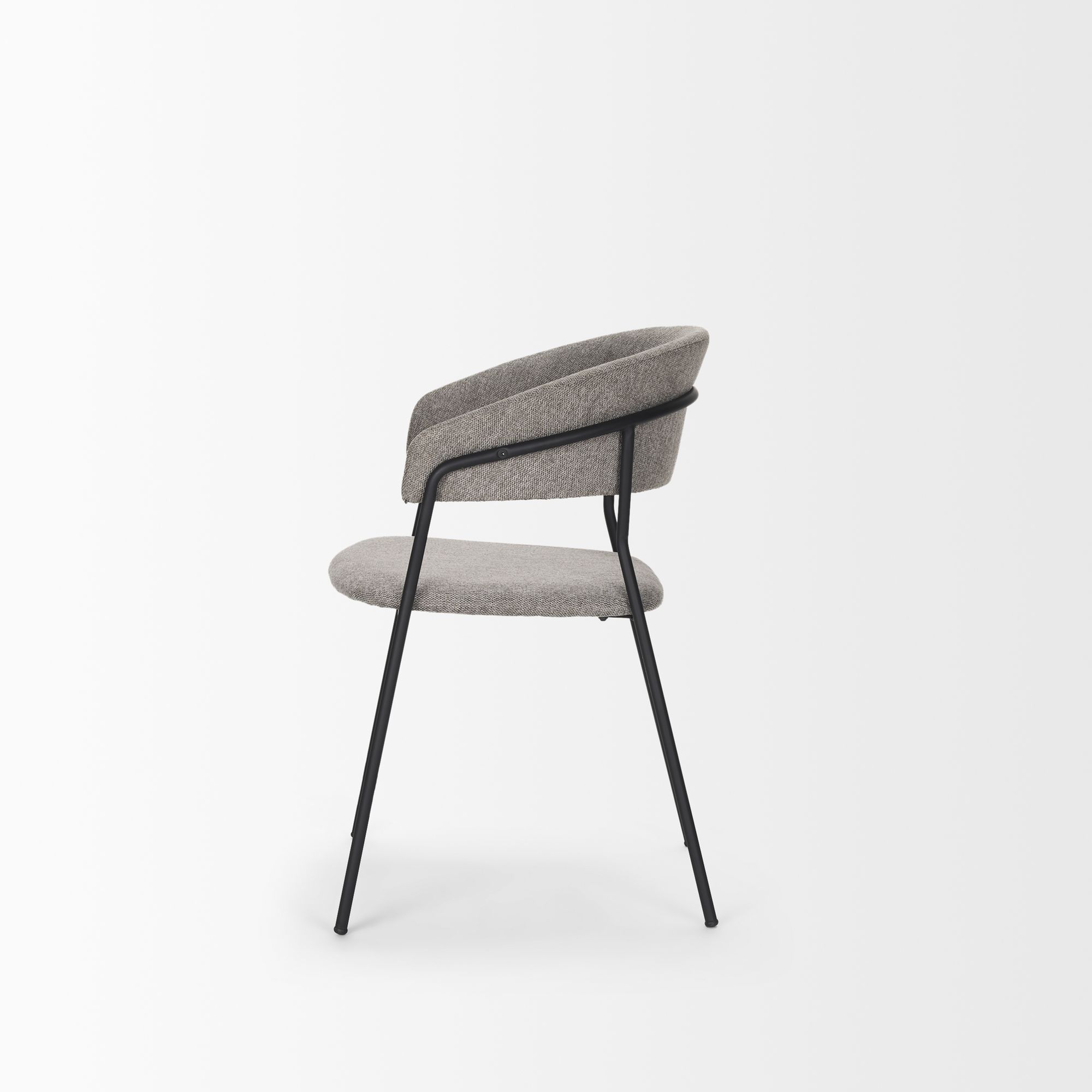 Mercana Carolyn Dining Chair with Fabric & Matte Black Metal - Gray