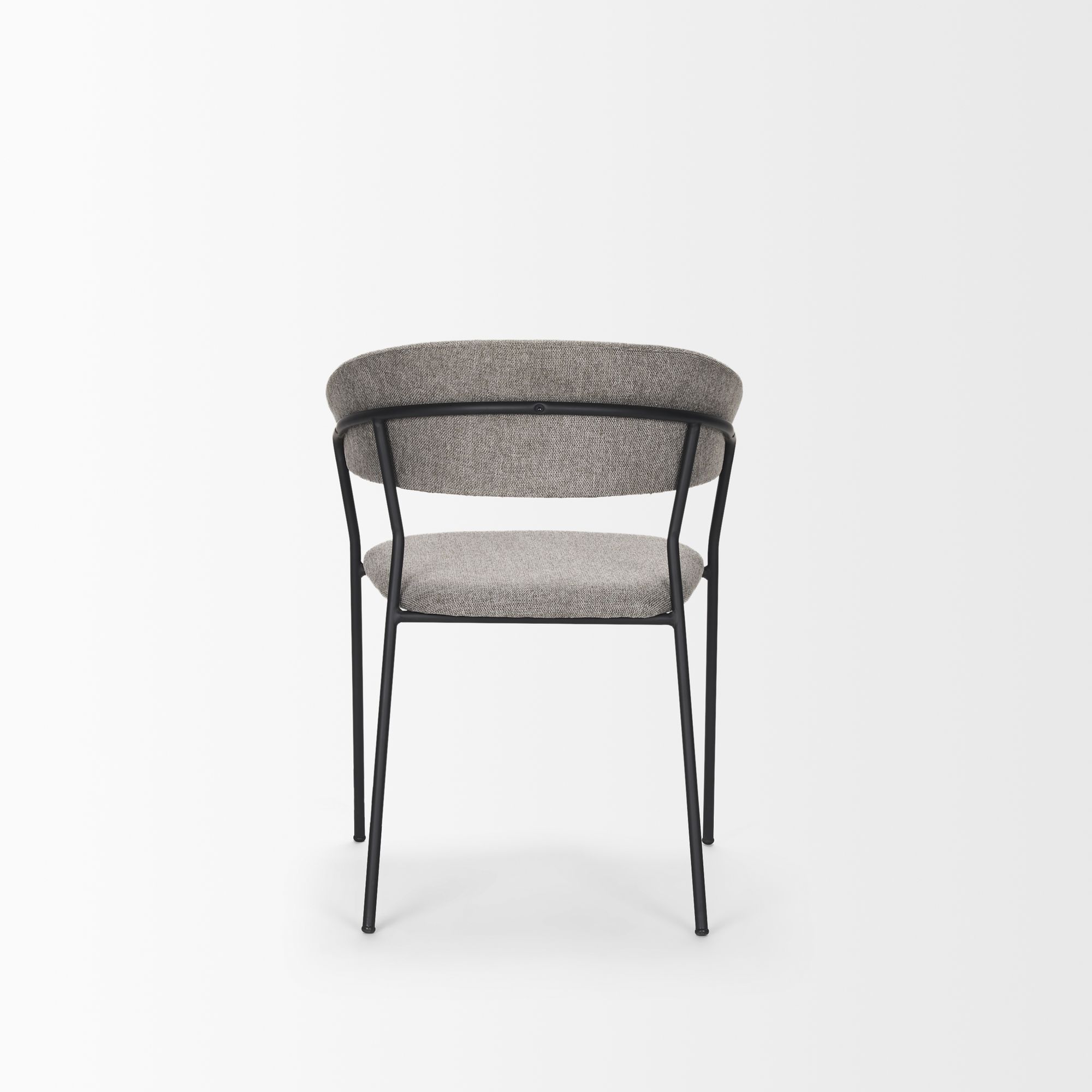 Mercana Carolyn Dining Chair with Fabric & Matte Black Metal - Gray