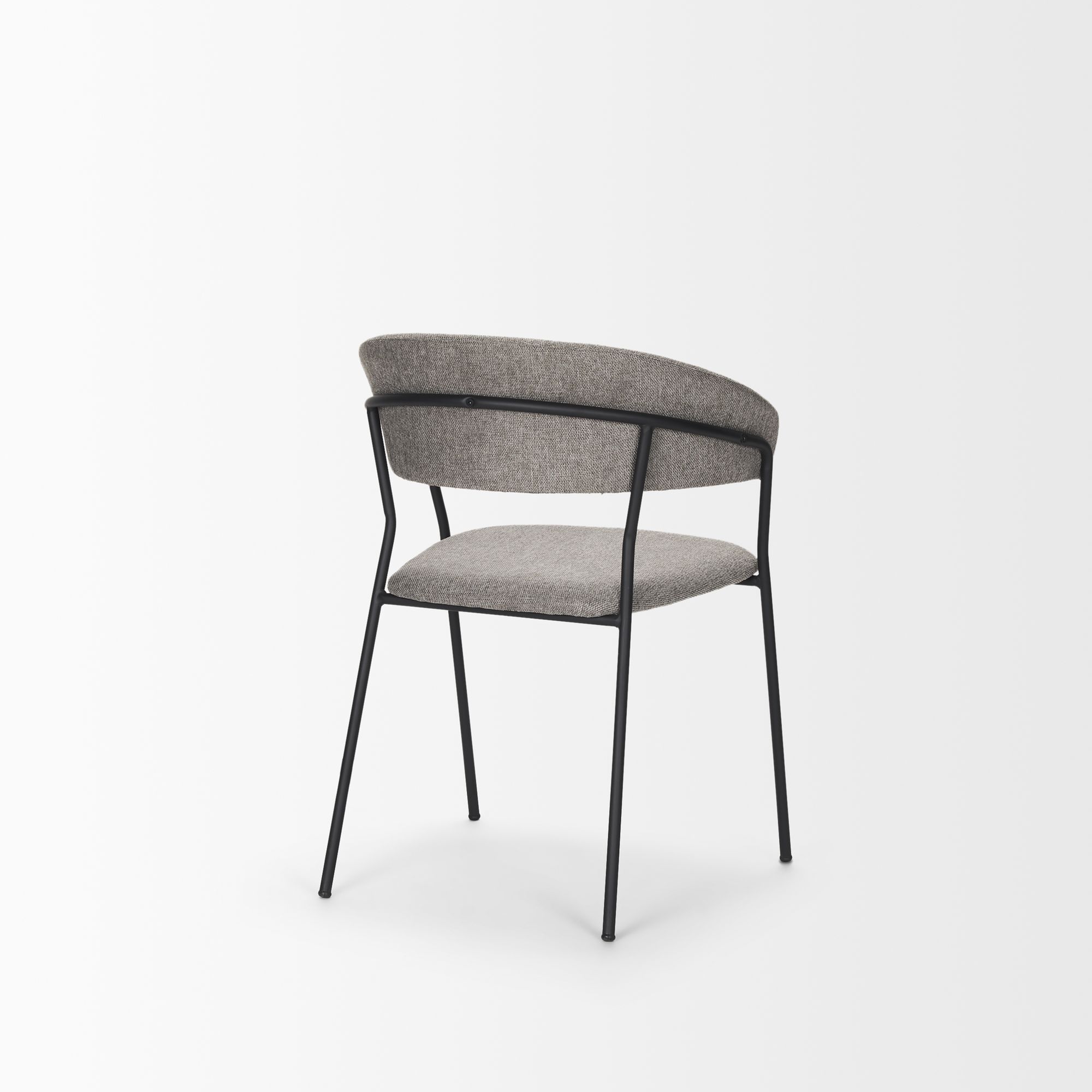 Mercana Carolyn Dining Chair with Fabric & Matte Black Metal - Gray