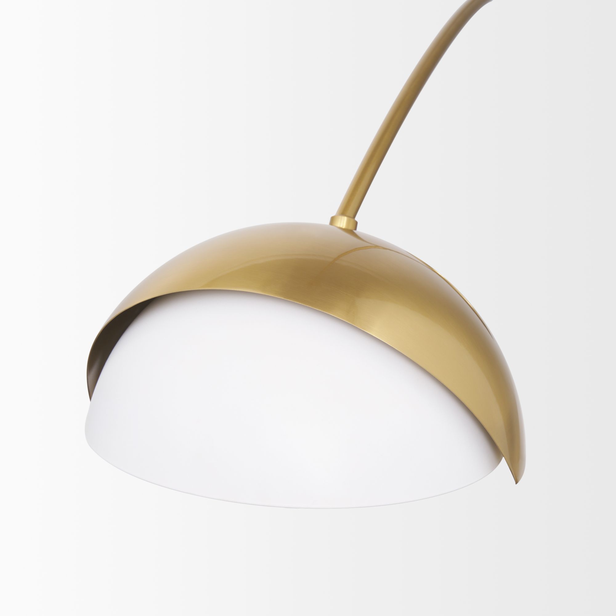 Mercana - Cybill Brushed Brass with White Metal Shades 2-Light Chandelier