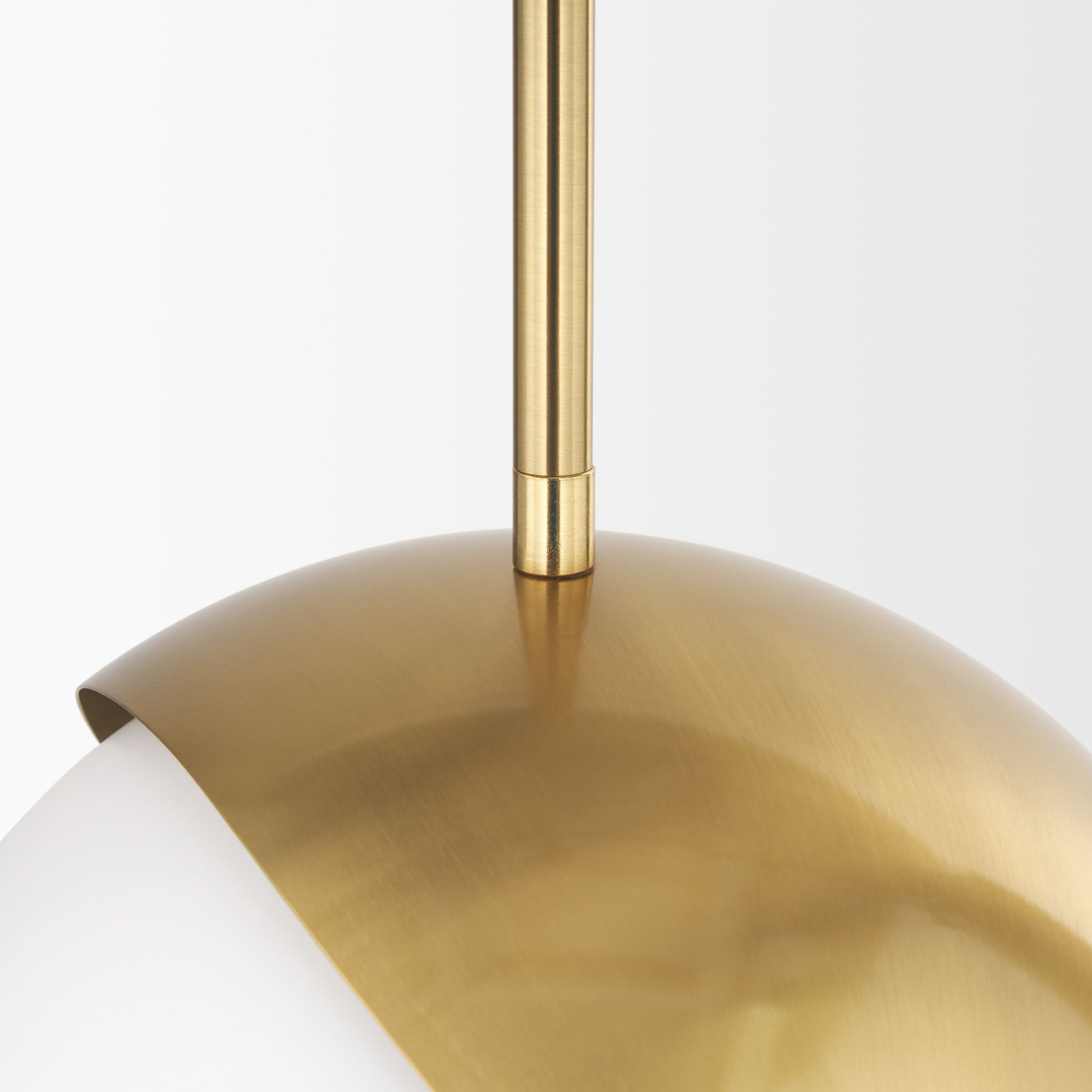 Mercana - Cybill Brushed Brass with White Metal Shade 1-Light Wall Pendant