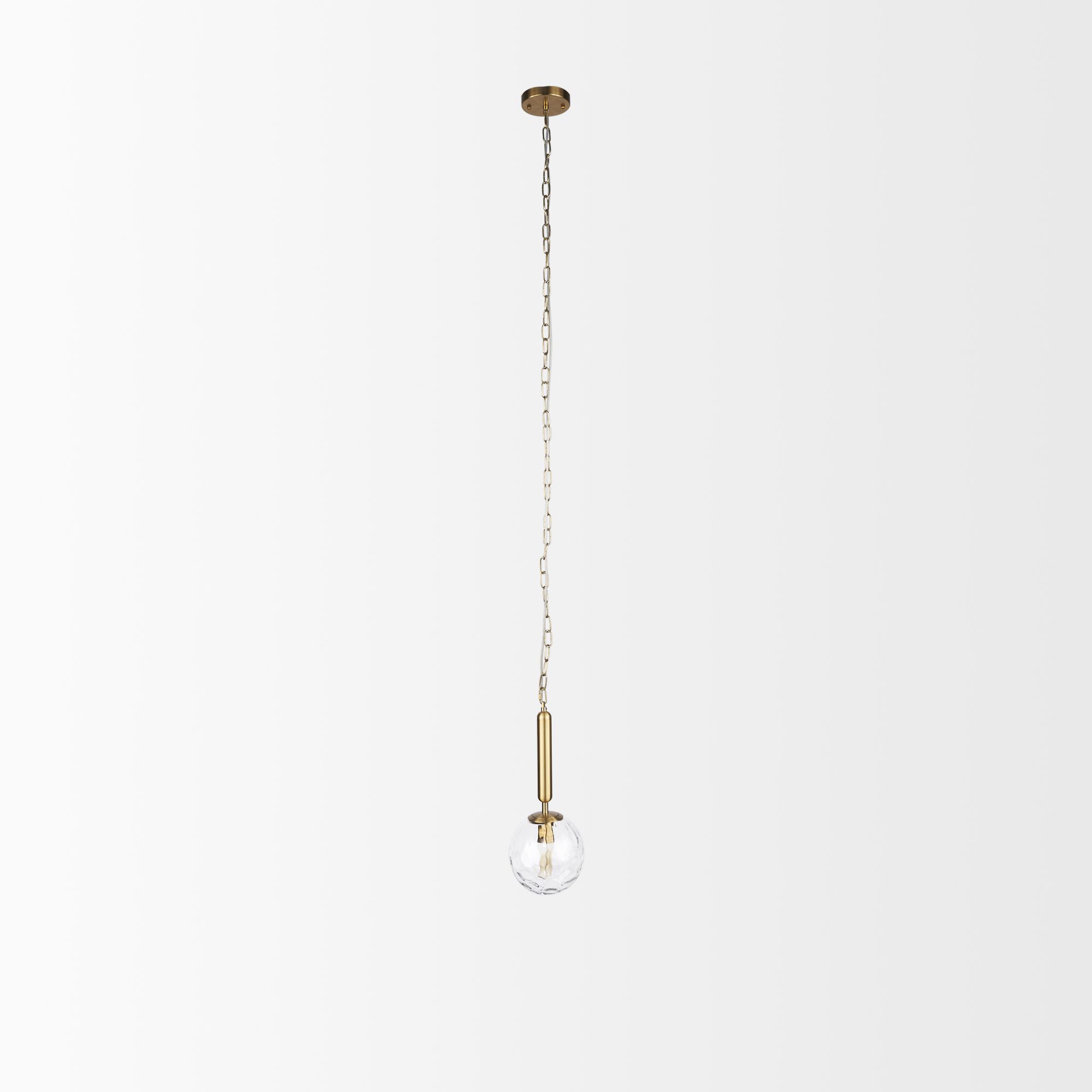 Mercana - Britton Gold Metal with Clear Glass Globe 1-Light Pendant Light