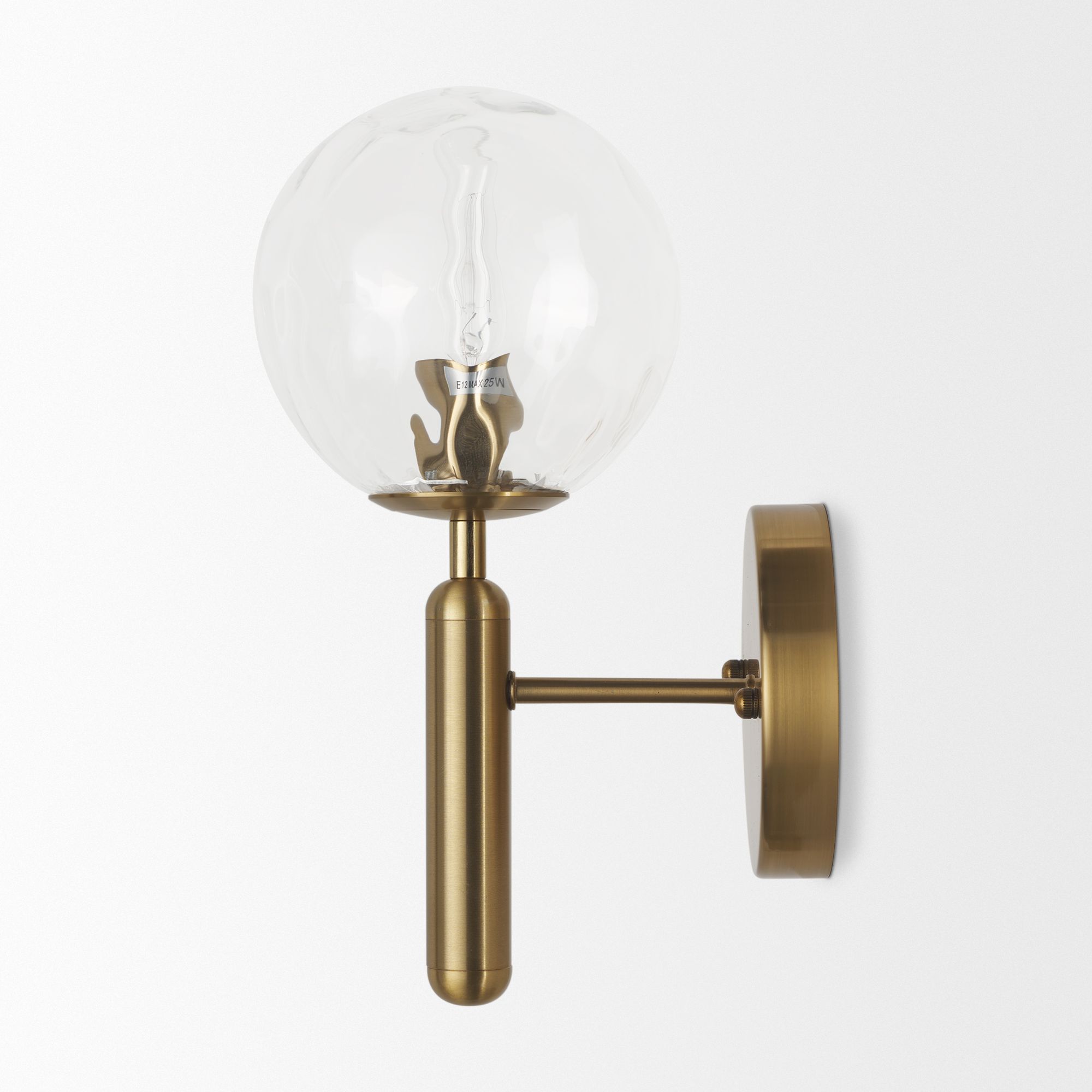 Mercana - Britton Gold Metal with Clear Glass Globe 1-Light Wall Sconce