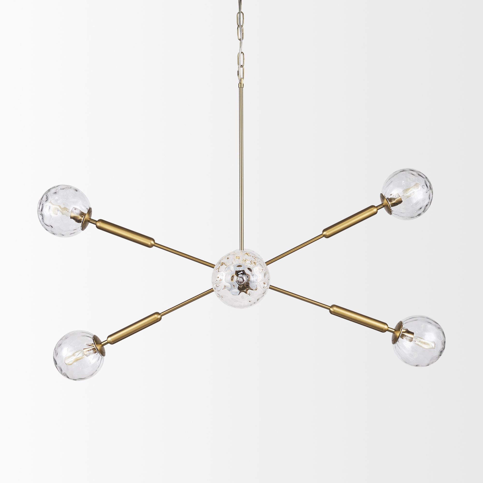 Mercana - Britton Gold Metal with Clear Glass Globes 6-Light Chandelier