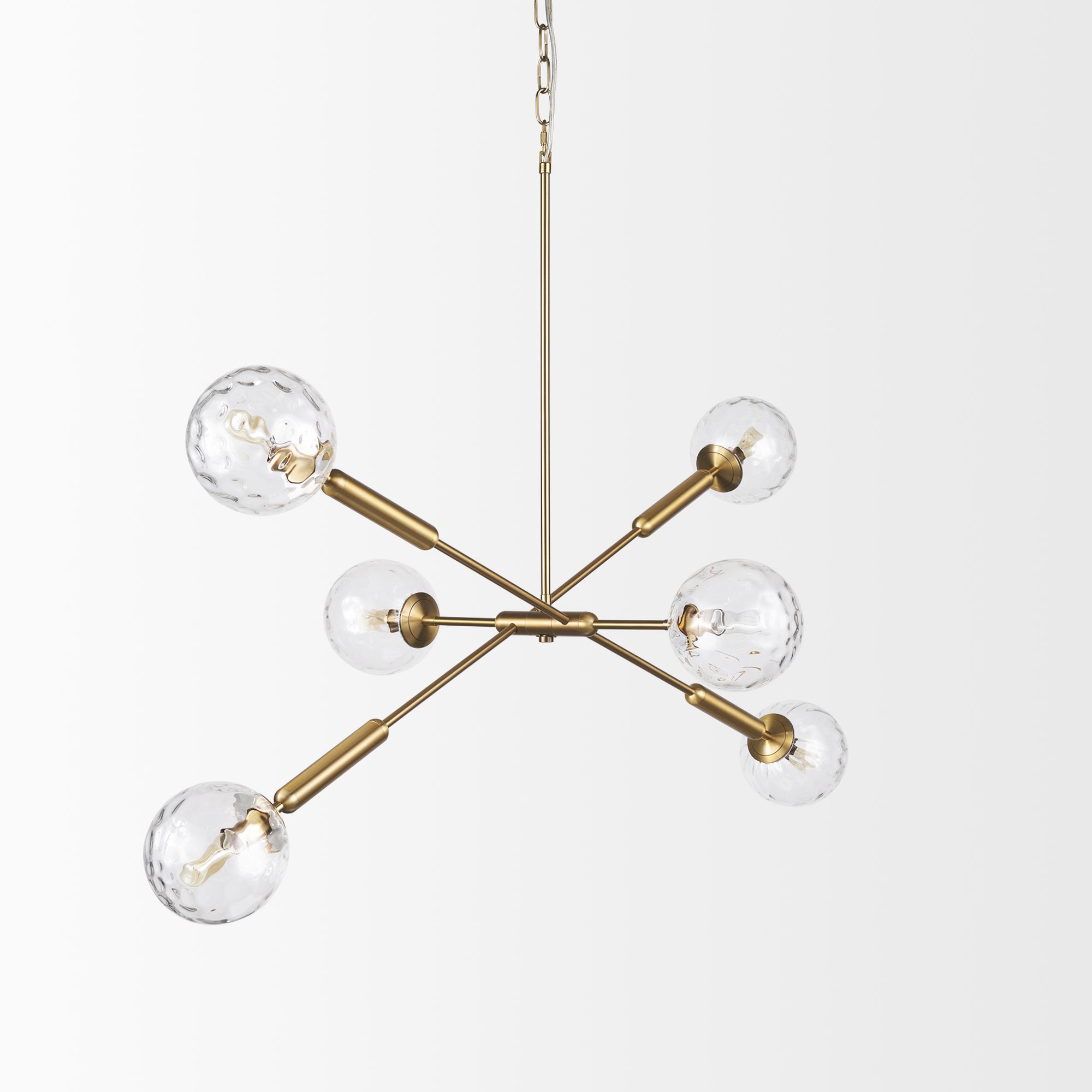 Mercana - Britton Gold Metal with Clear Glass Globes 6-Light Chandelier