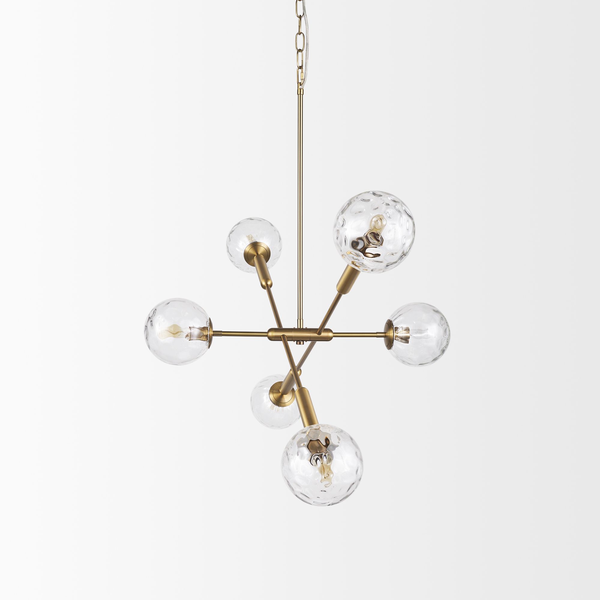 Mercana - Britton Gold Metal with Clear Glass Globes 6-Light Chandelier