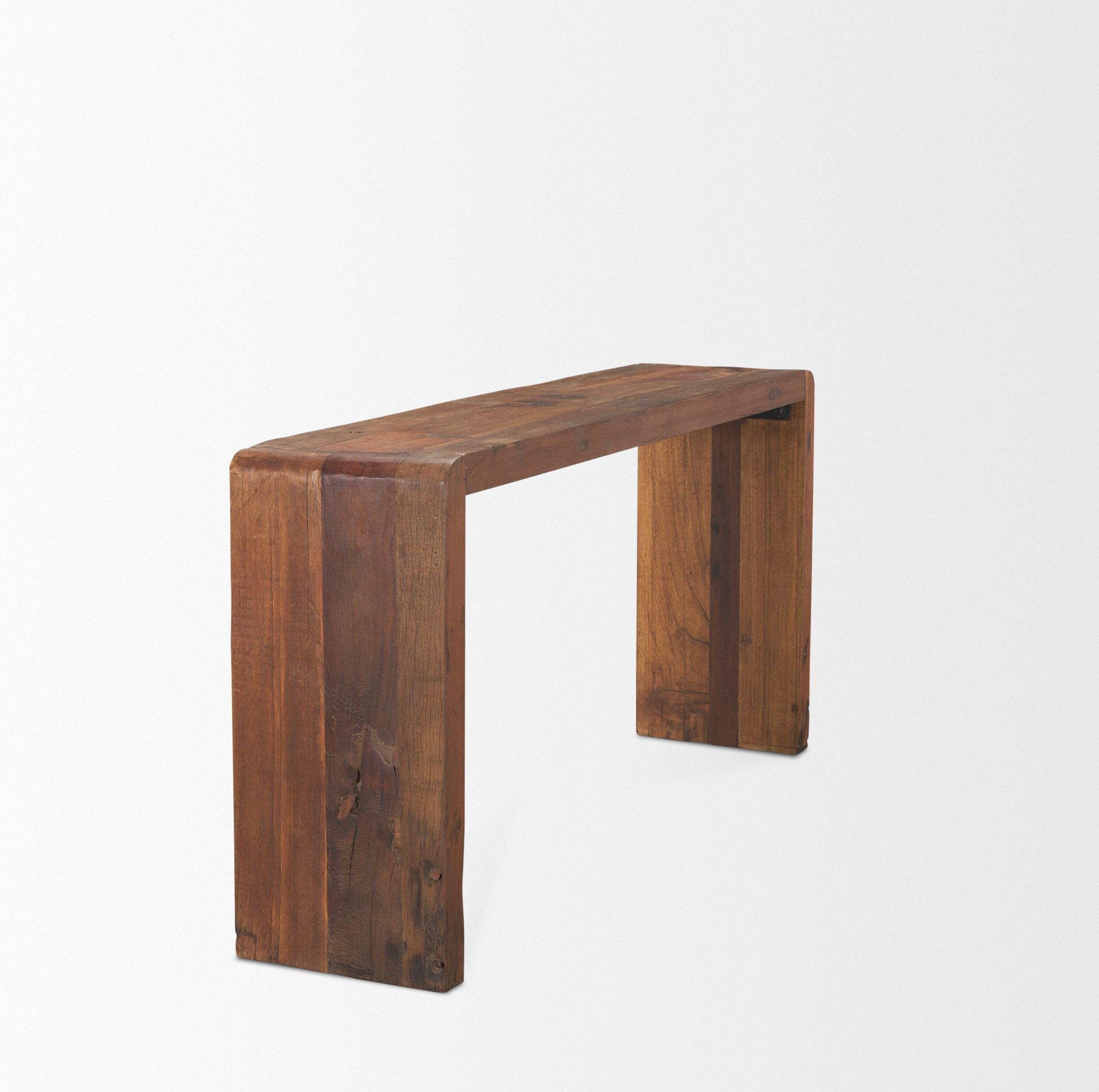 Mercana - Estelle Rustic Brown Reclaimed Wood Console Table