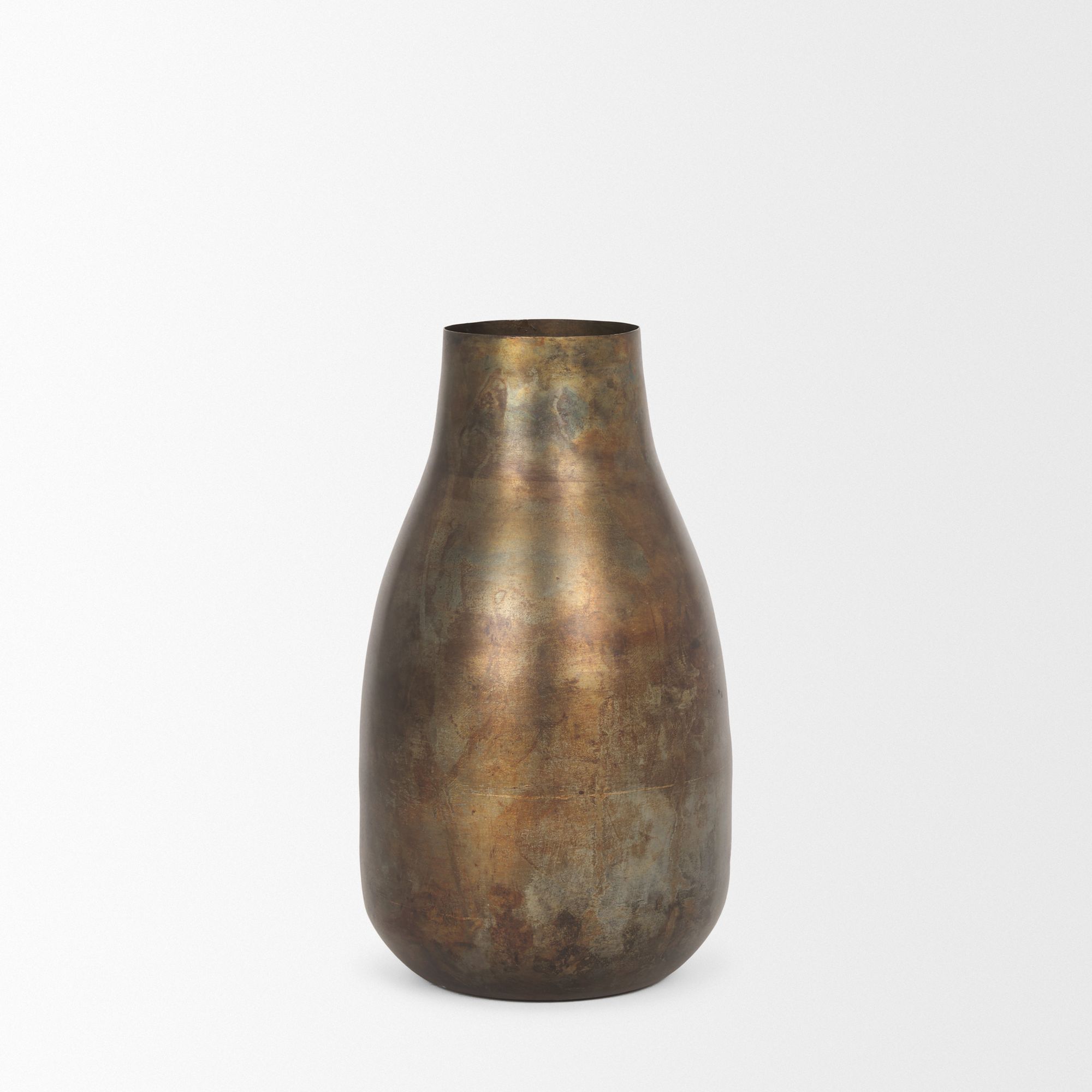 Mercana Devi Medium Metal Vase - Oxidized Gold