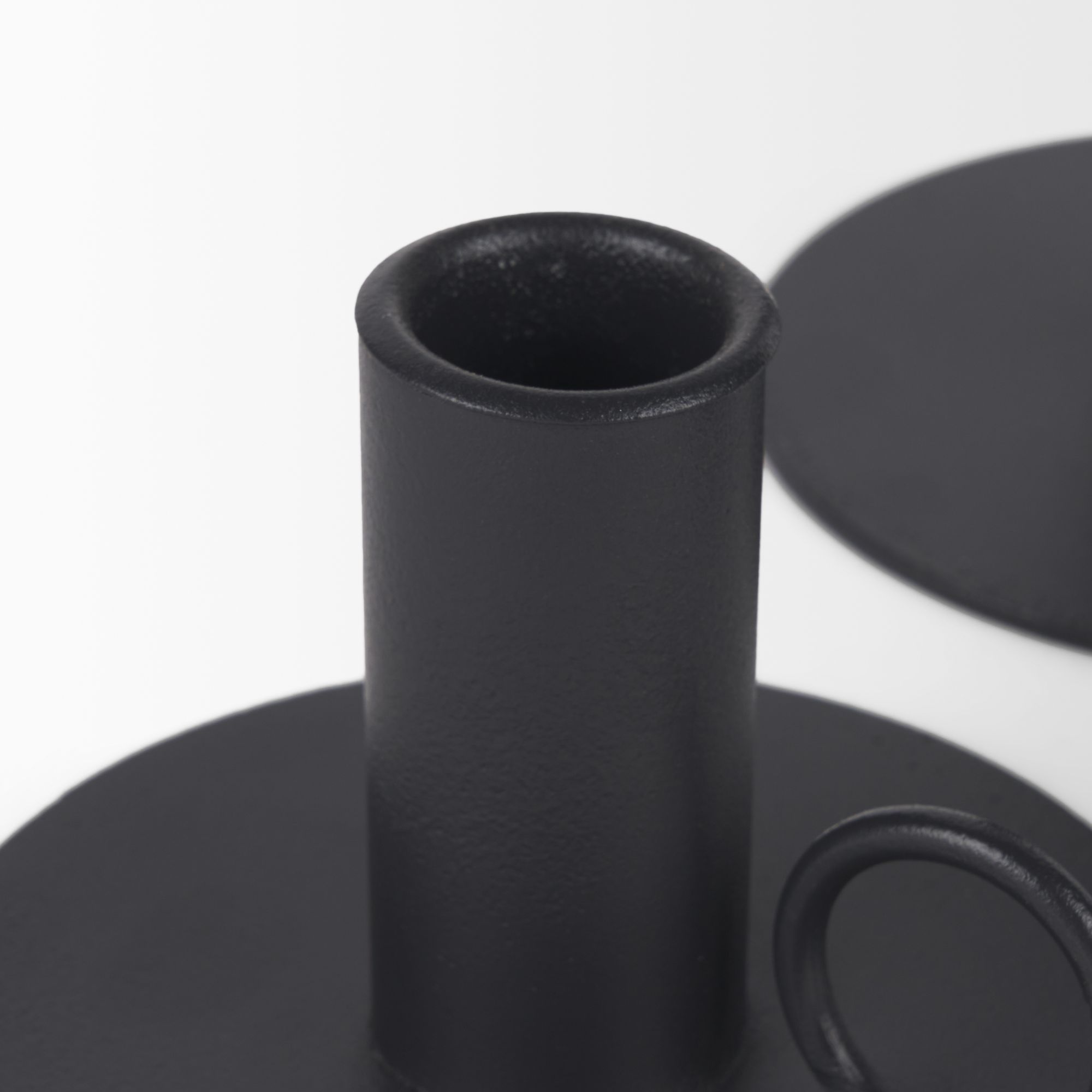 Mercana - Noir Matte Black Metal Candle Holders (Set of 3)