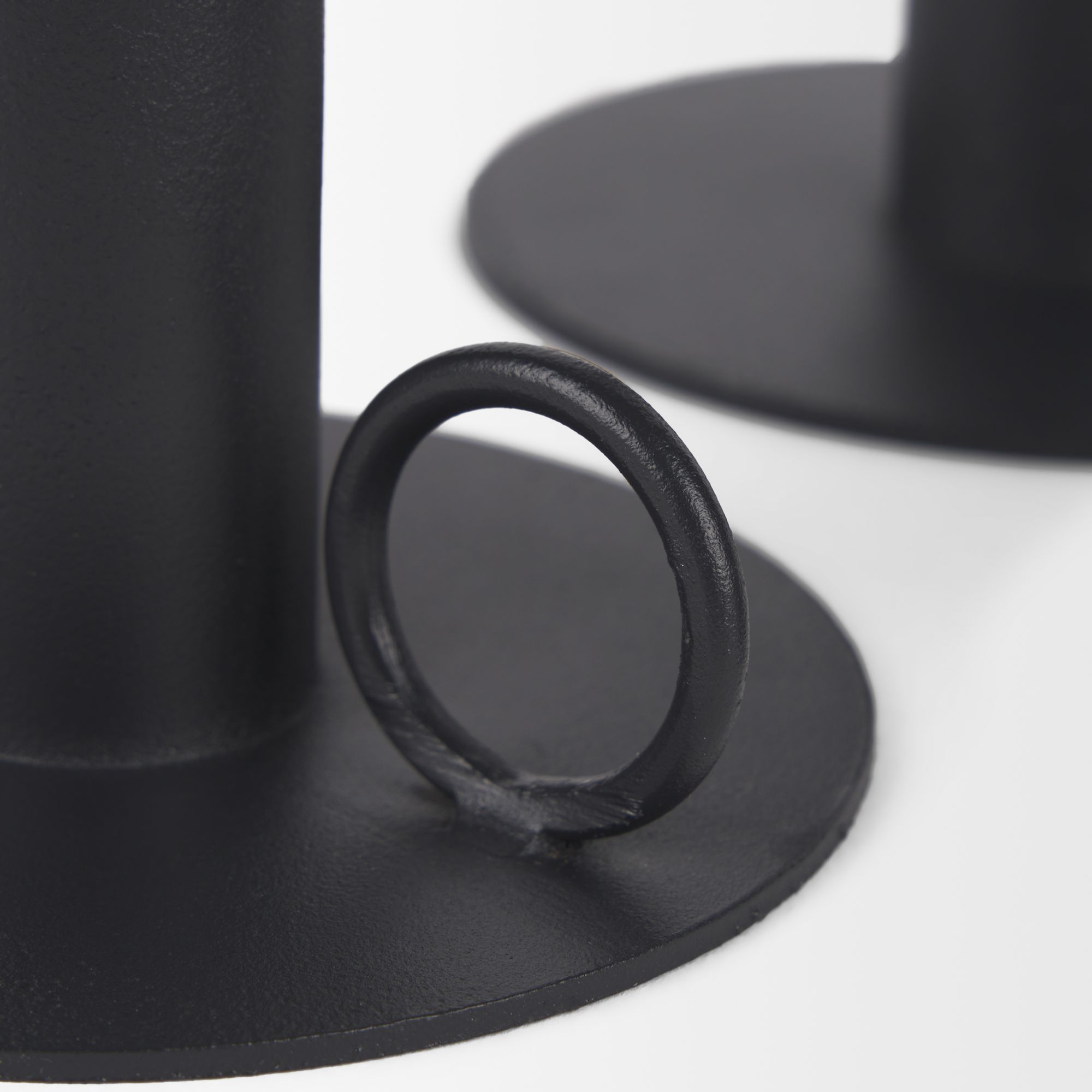 Mercana - Noir Matte Black Metal Candle Holders (Set of 3)