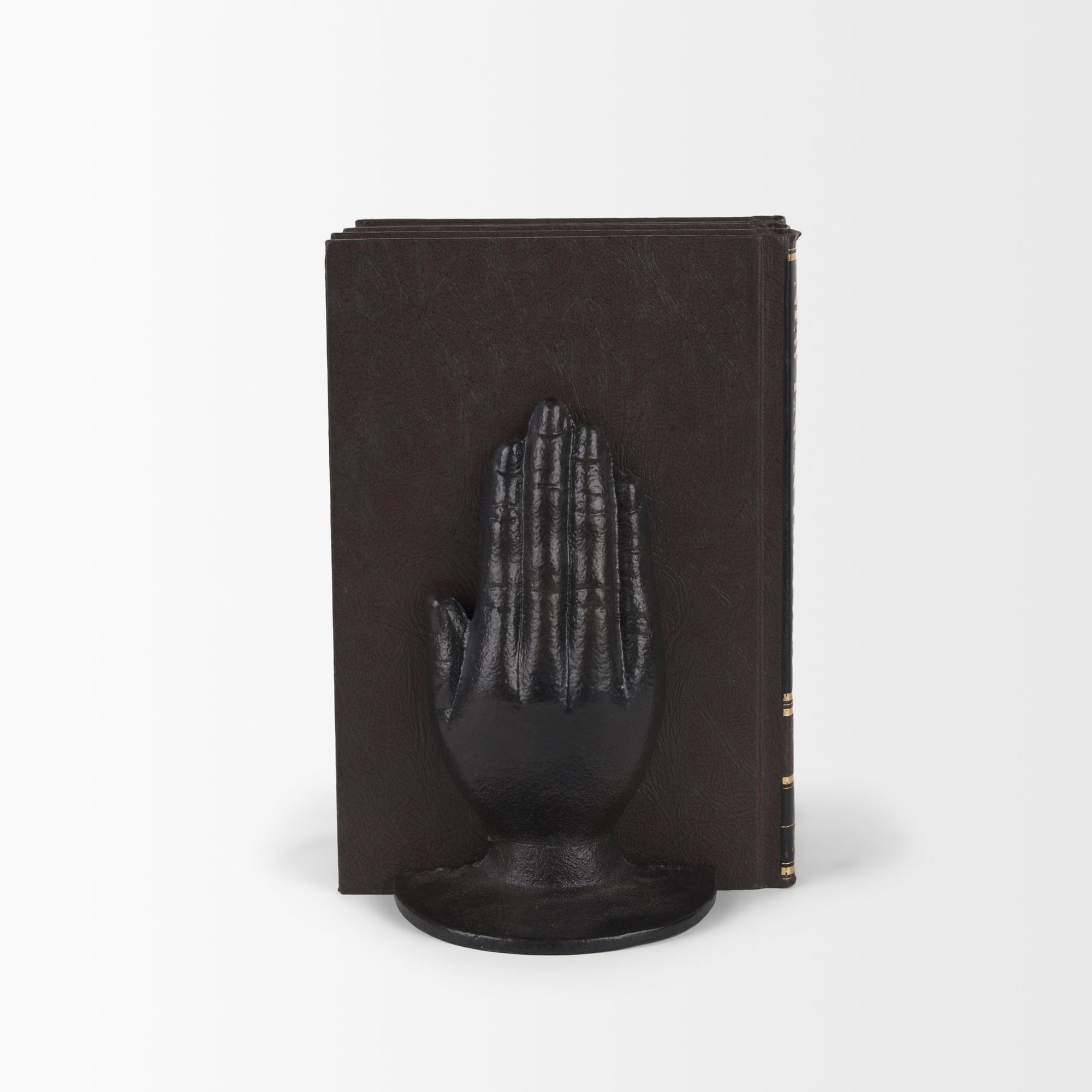 Mercana Praying Hands Cast Iron Book Ends - Bronze