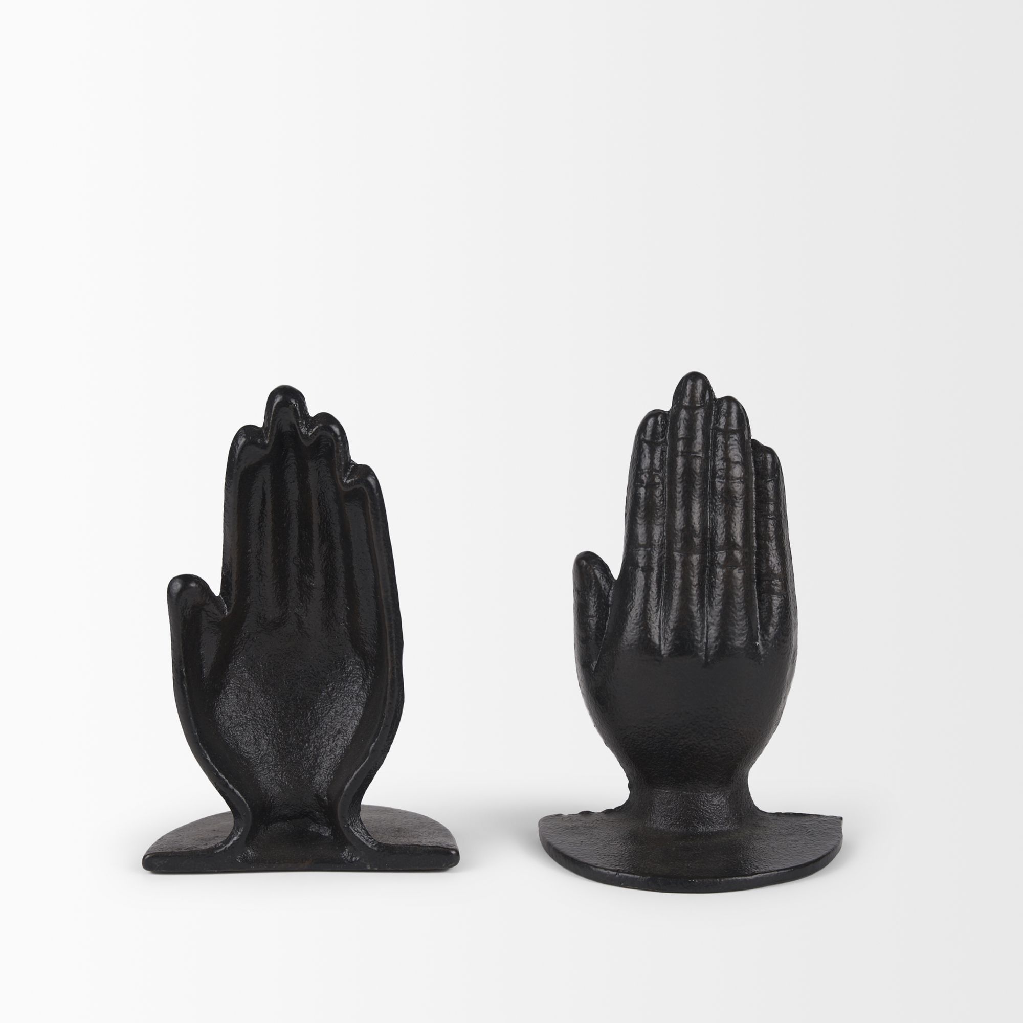 Mercana Praying Hands Cast Iron Book Ends - Bronze