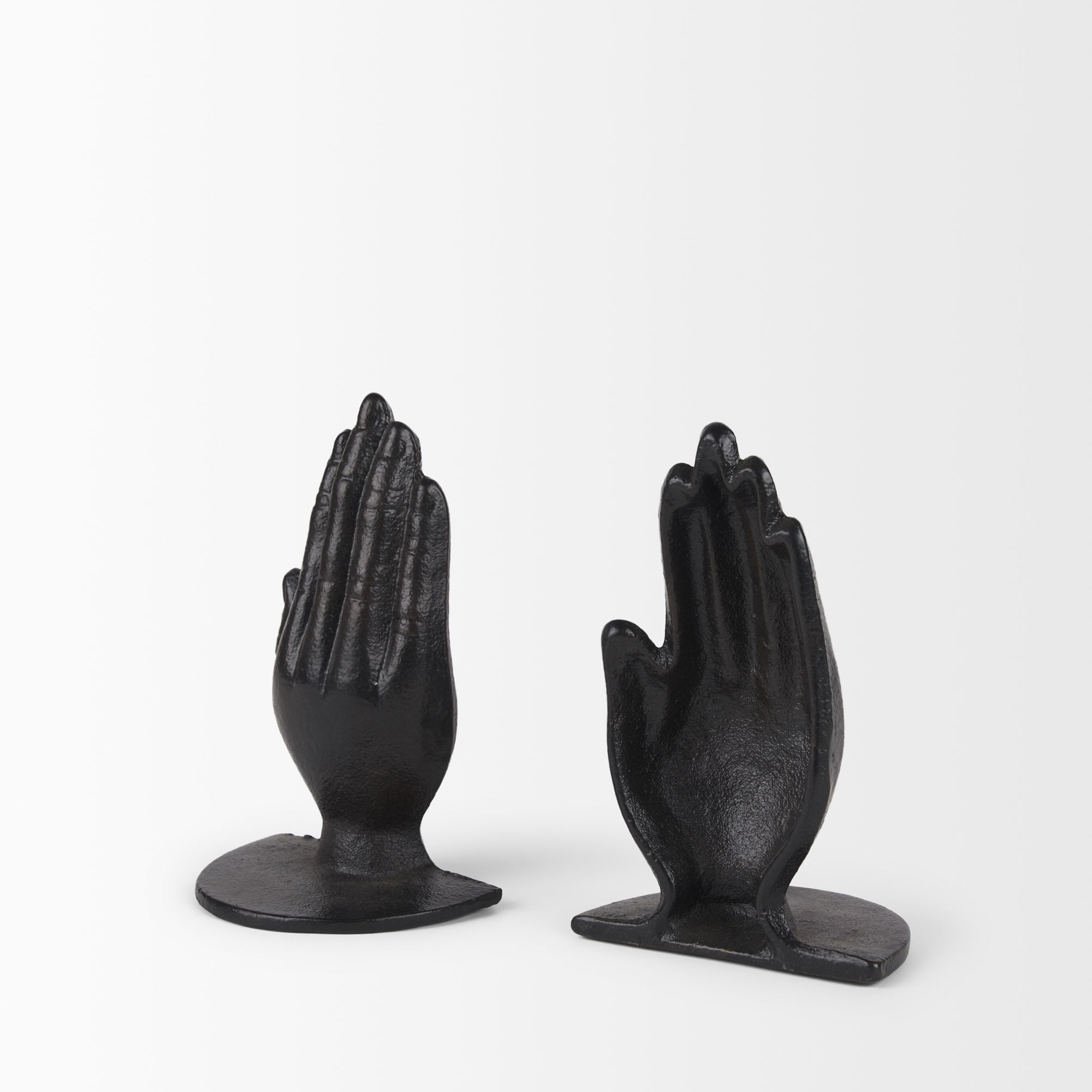 Mercana Praying Hands Cast Iron Book Ends - Bronze