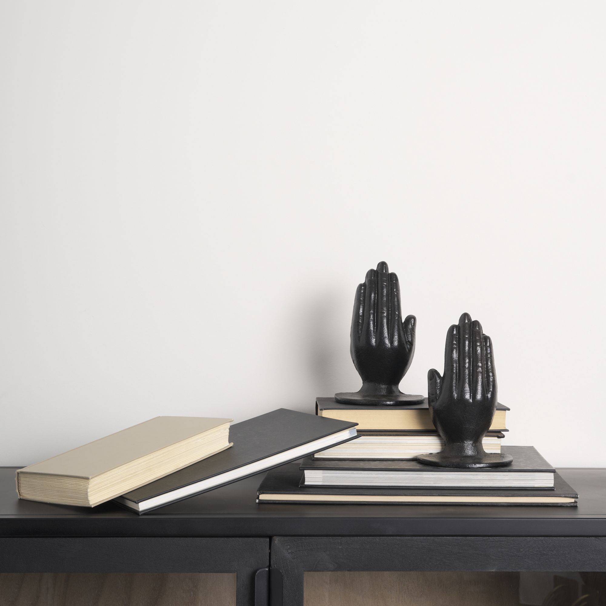 Mercana Praying Hands Cast Iron Book Ends - Bronze