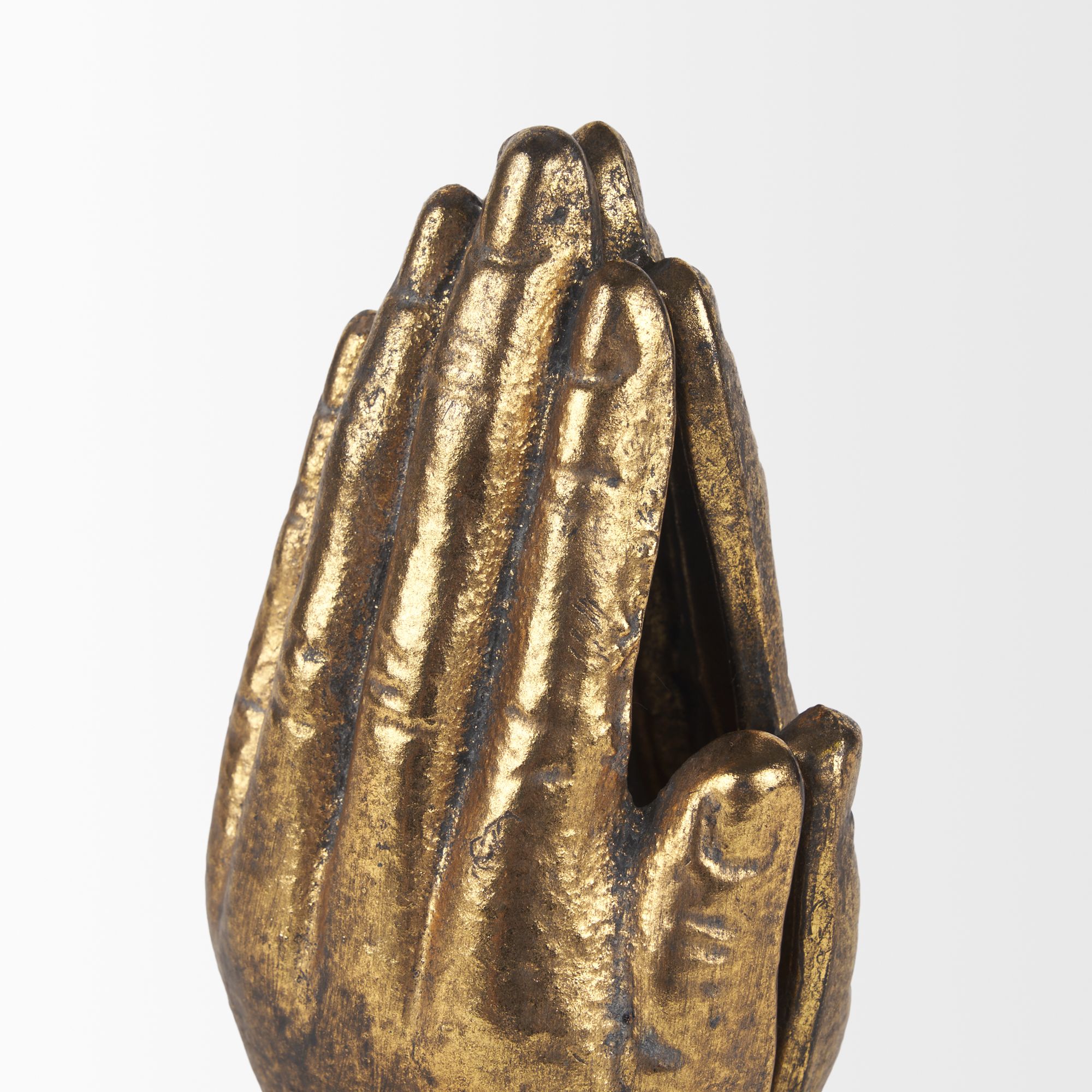 Mercana Praying Hands Cast Iron Book Ends - Gold