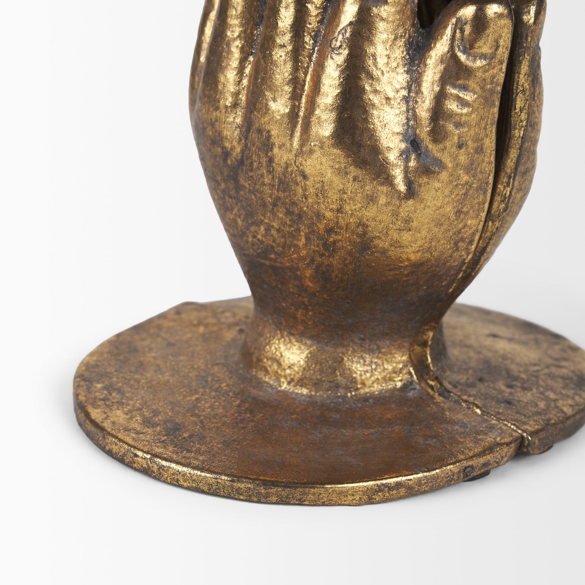 Mercana Praying Hands Cast Iron Book Ends - Gold