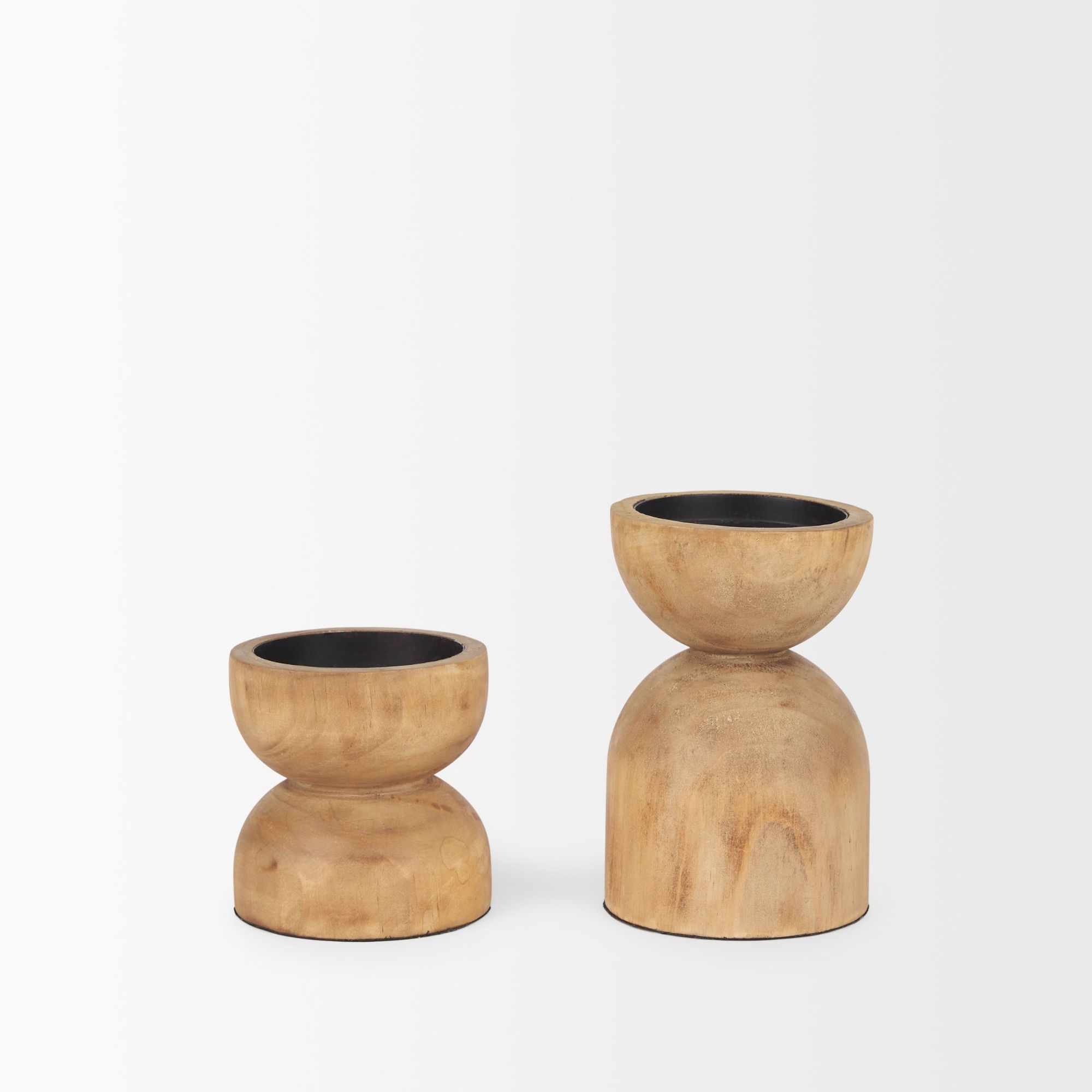 Mercana - Aleena Wooden Candle Holder (Set of 2)