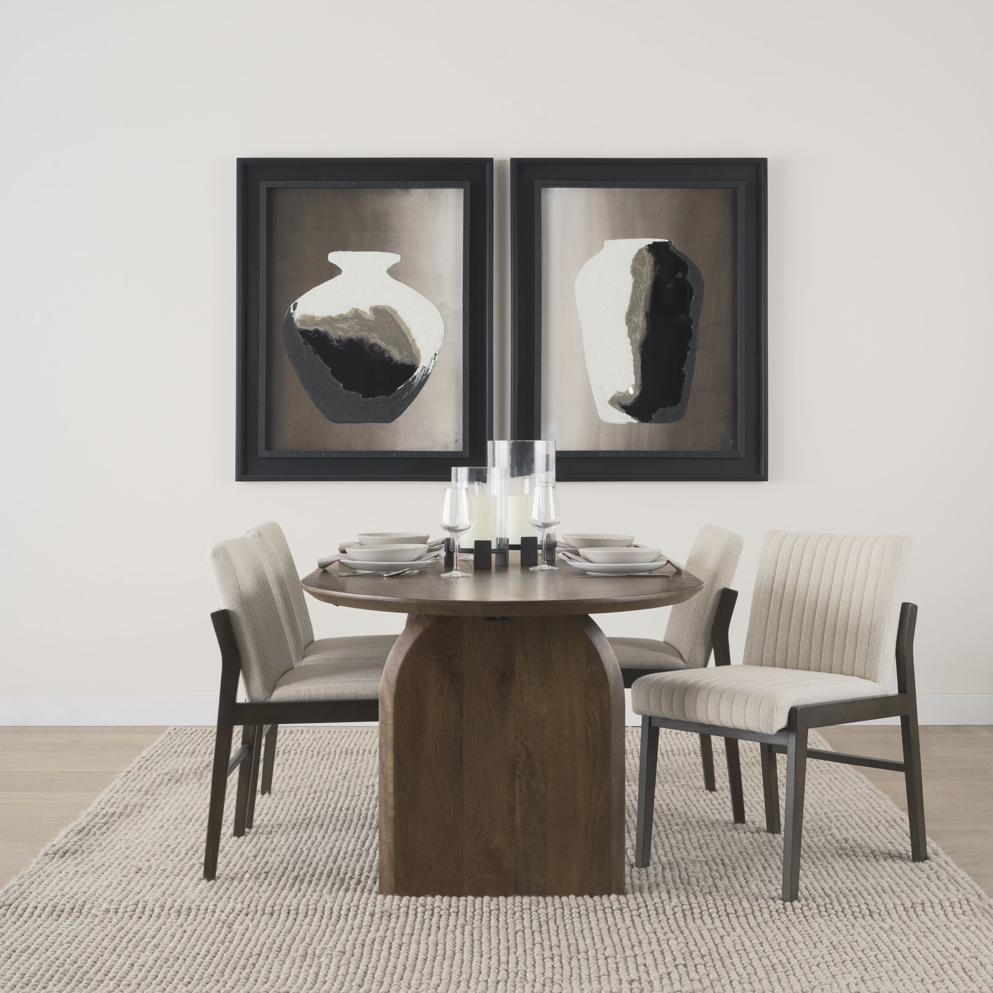 Mercana Isla Oval Dining Table with Wood Top & Arched Legs - Dark Brown