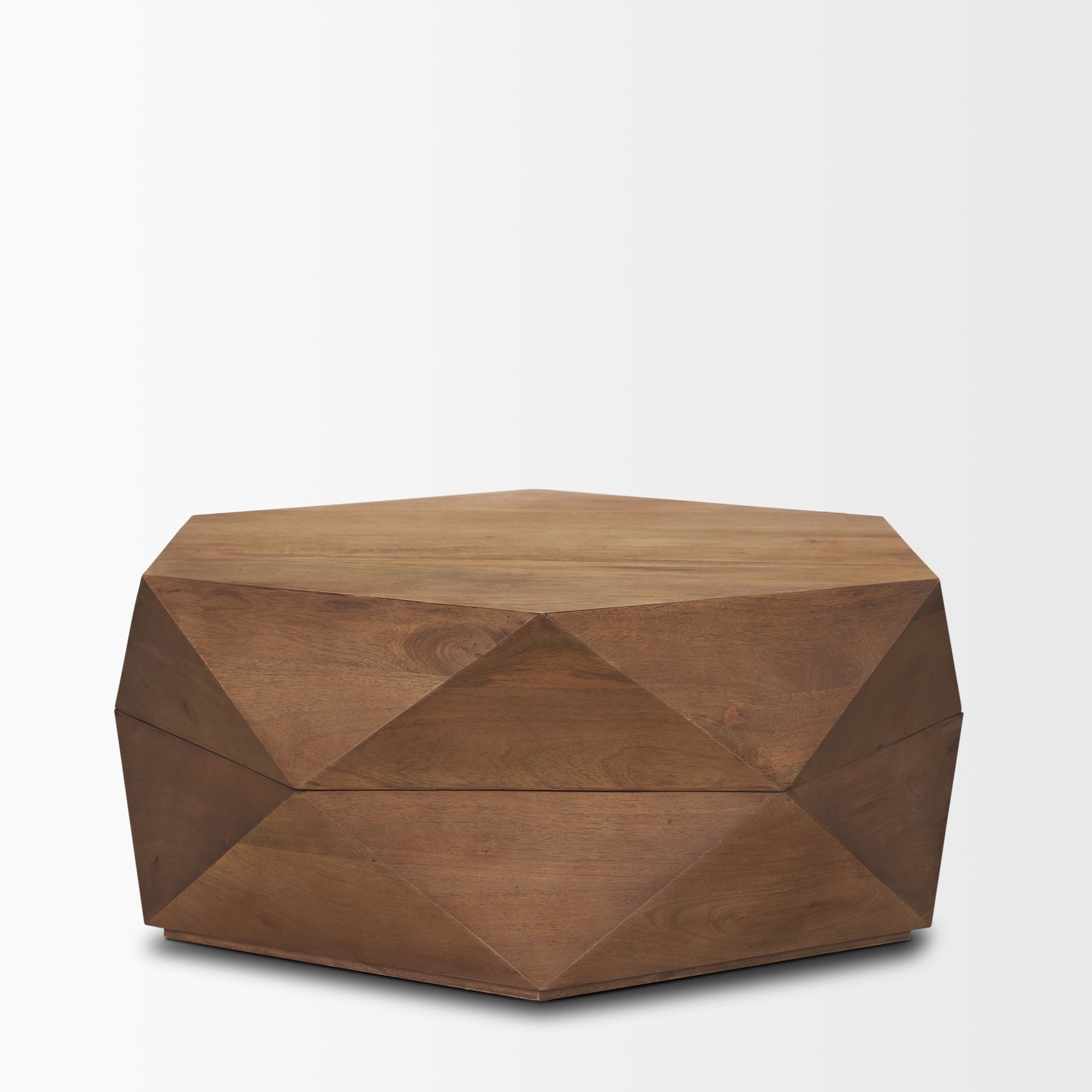 Mercana Arreto 36" Hexagonal Coffee Table - Brown, Wood