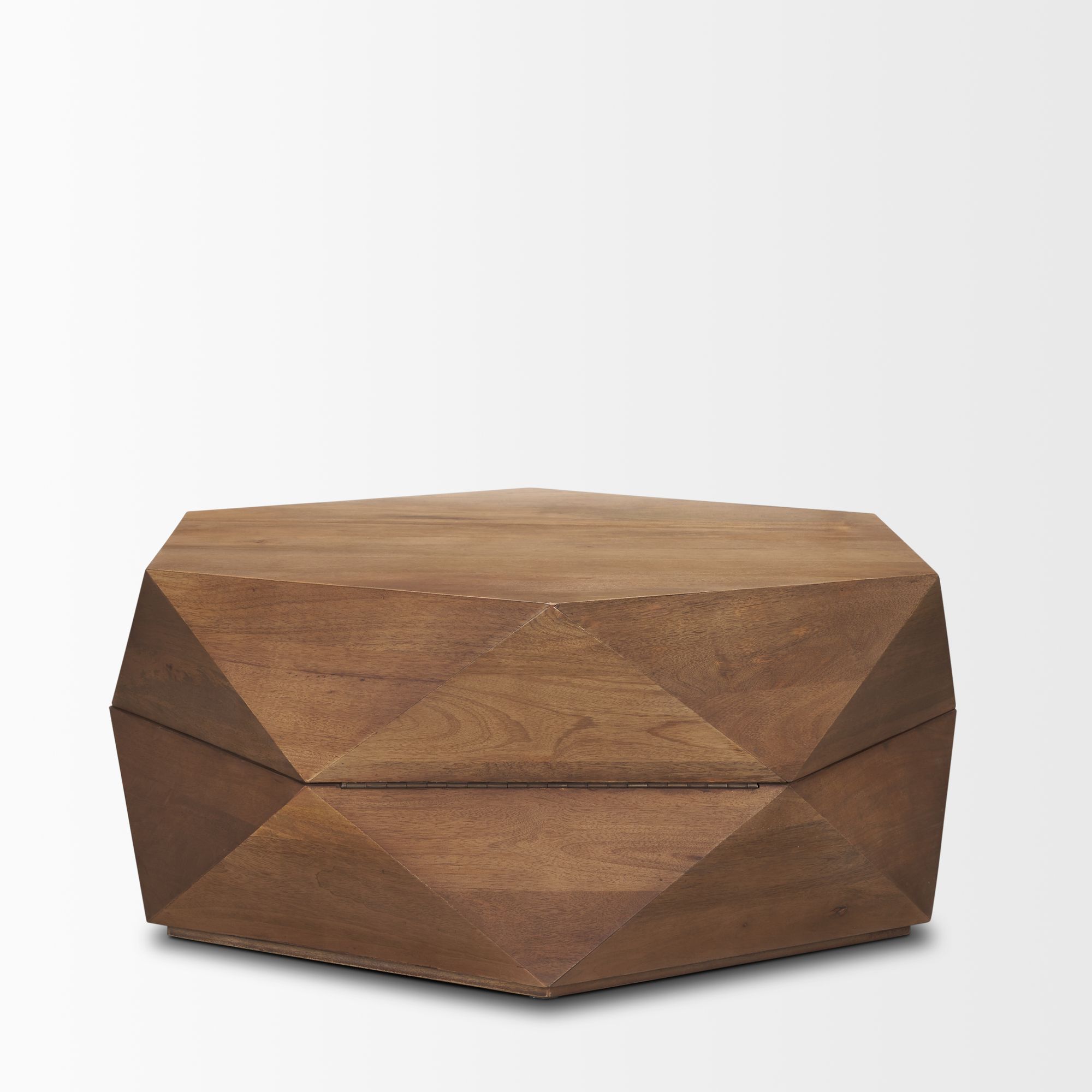 Mercana Arreto 36" Hexagonal Coffee Table - Brown, Wood