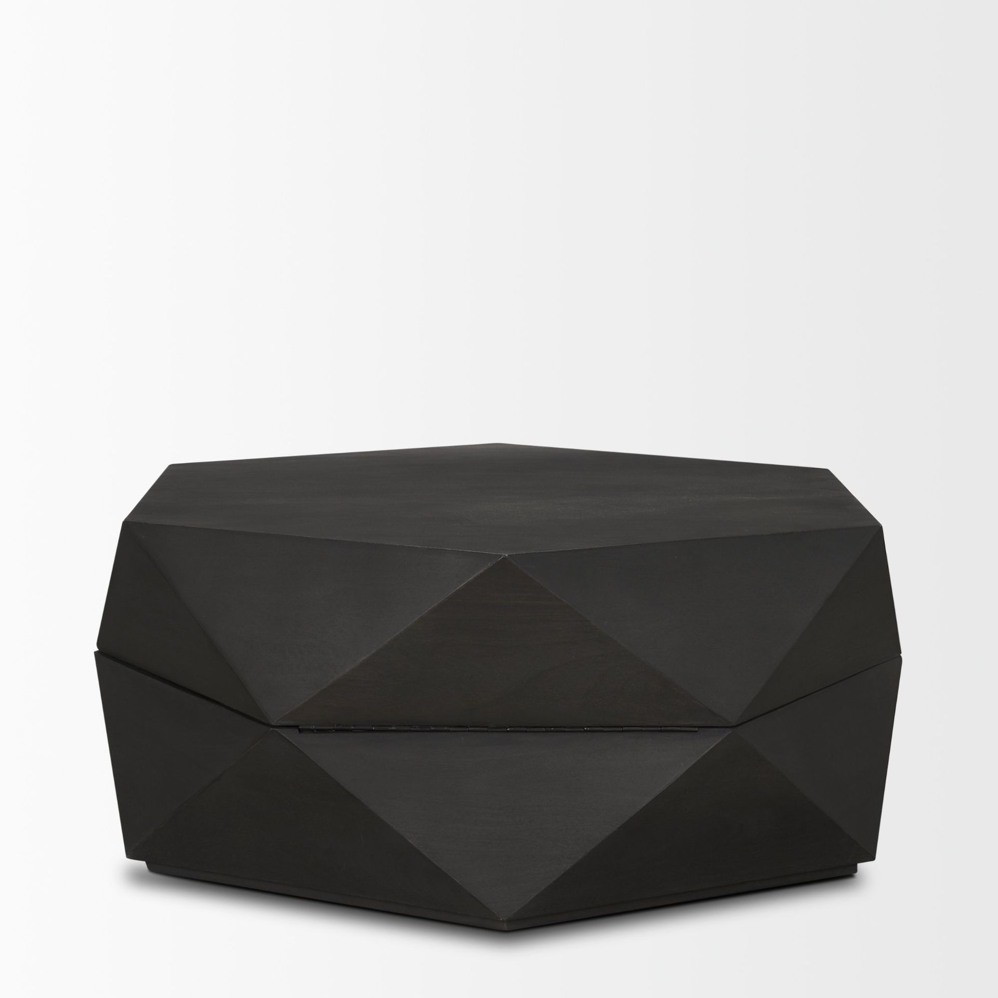 Mercana Arreto 36" Hexagonal Coffee Table - Black, Wood