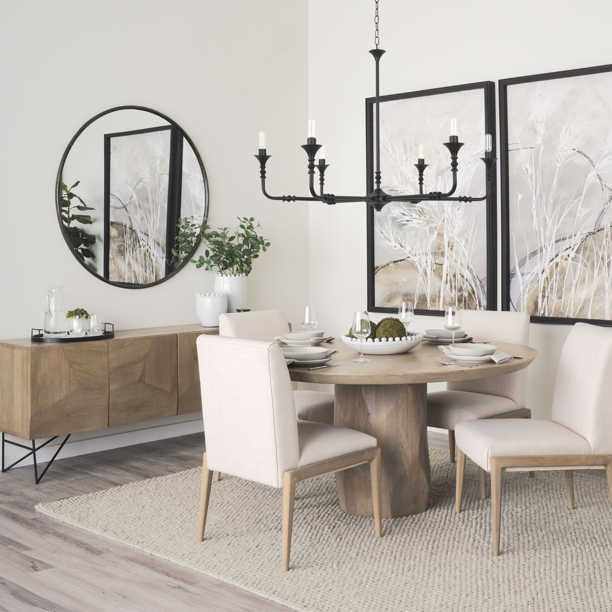 Mercana Fitzgerald Dining Table - Light Brown, Wood