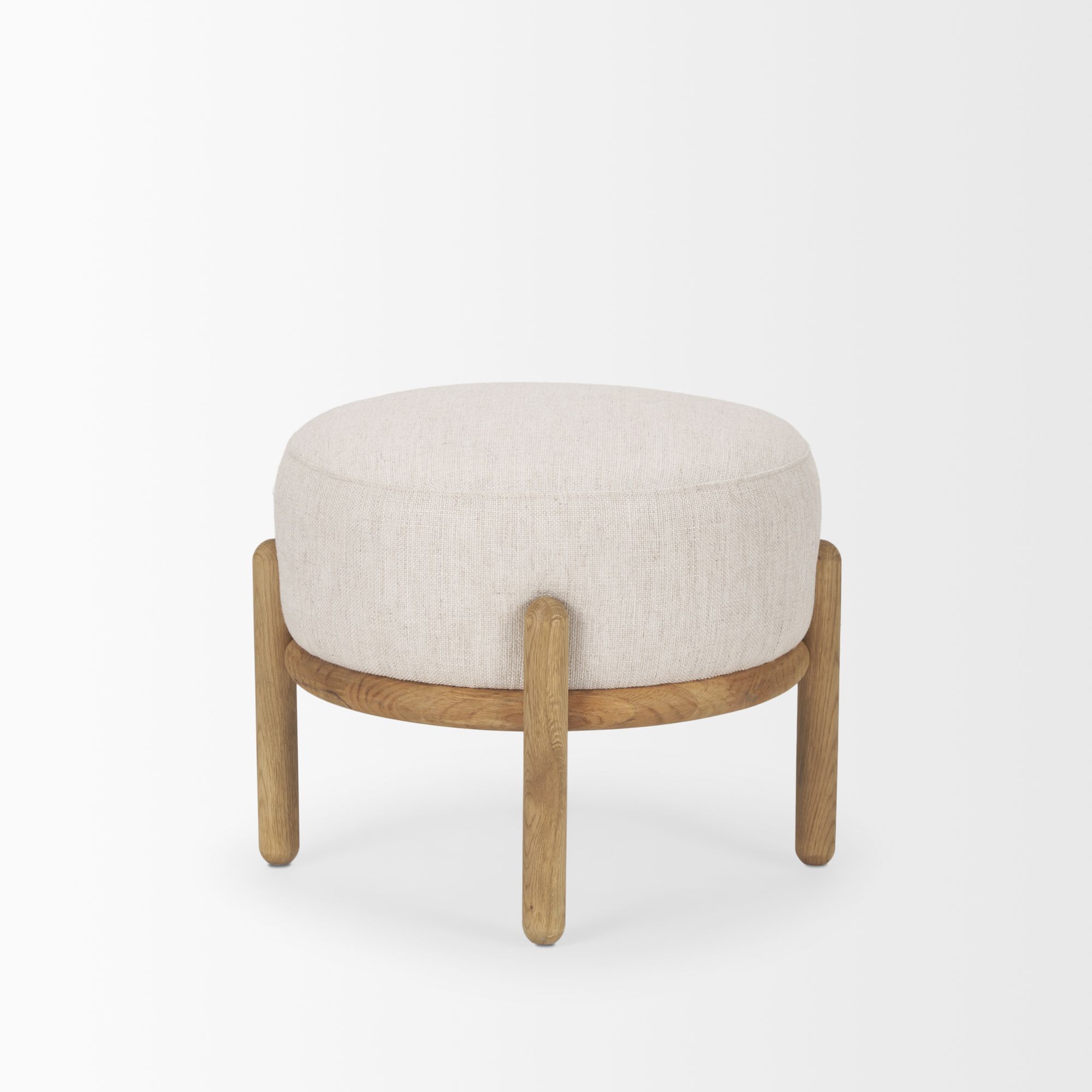 Mercana Gwynn Pouf - Light Brown, Fabric