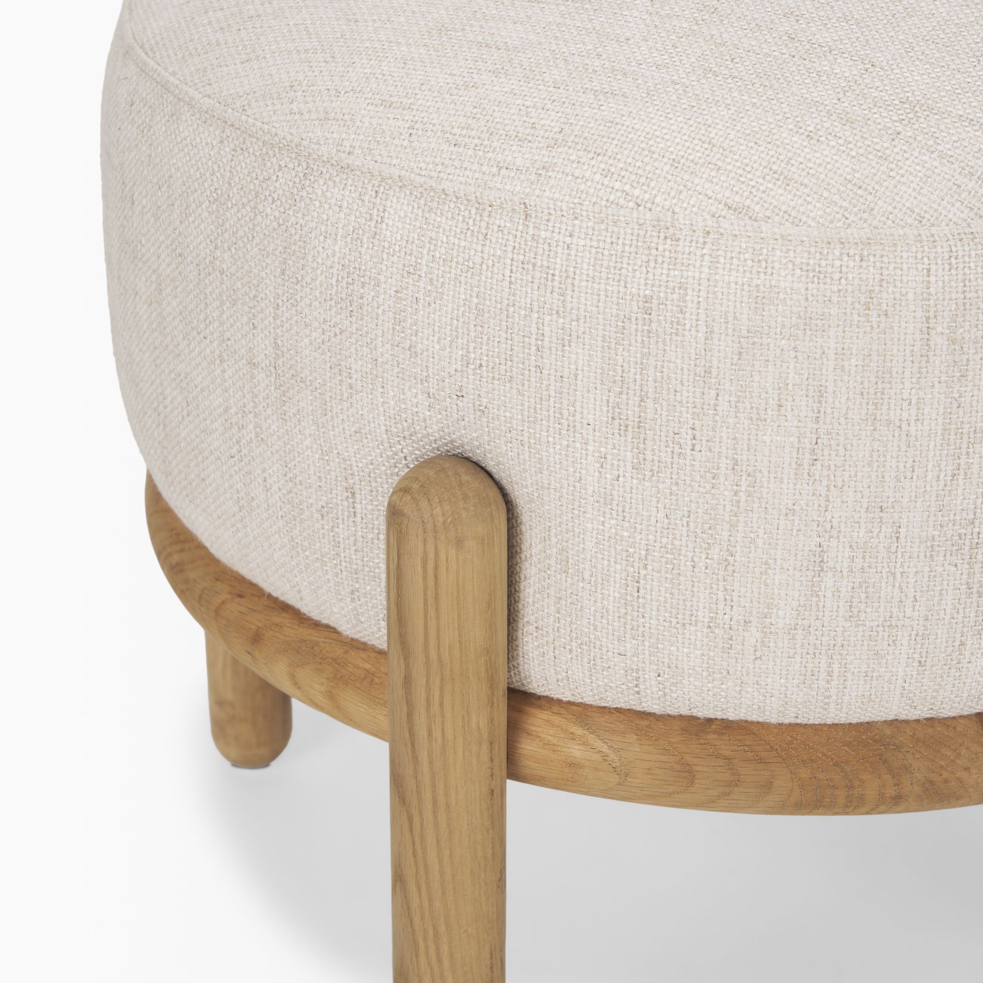 Mercana Gwynn Pouf - Light Brown, Fabric