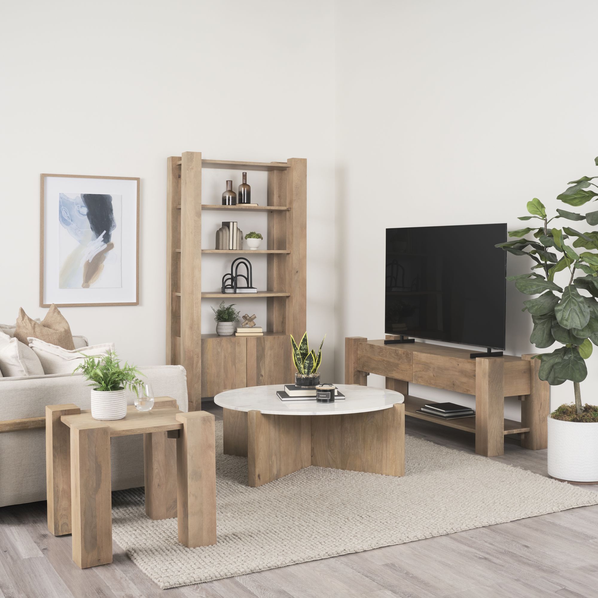 Mercana - Beth Media Console in Light Brown, Wood