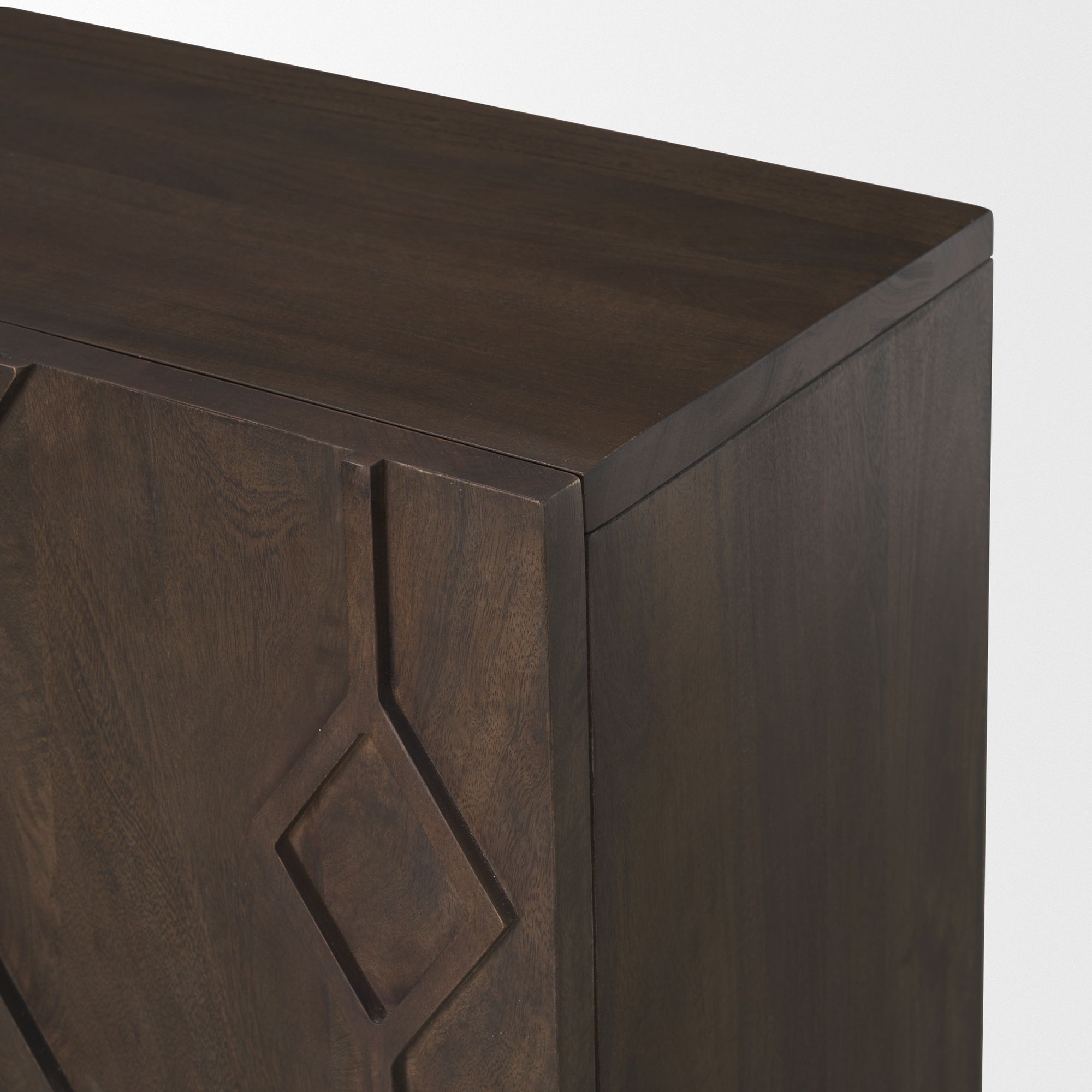 Mercana Heera Diamond Motif with Shelf Accent Cabinet - Dark Brown