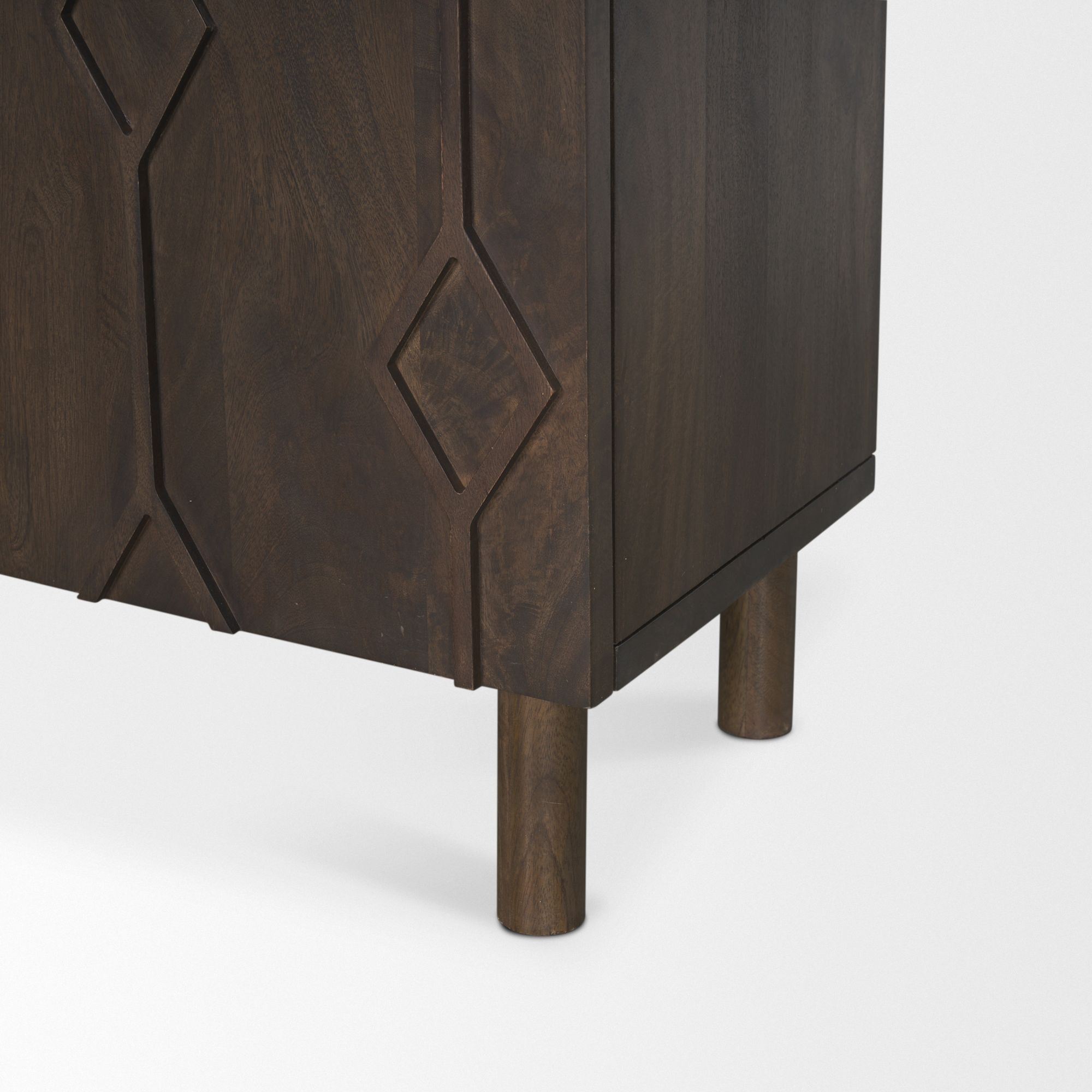 Mercana Heera Diamond Motif with Shelf Accent Cabinet - Dark Brown