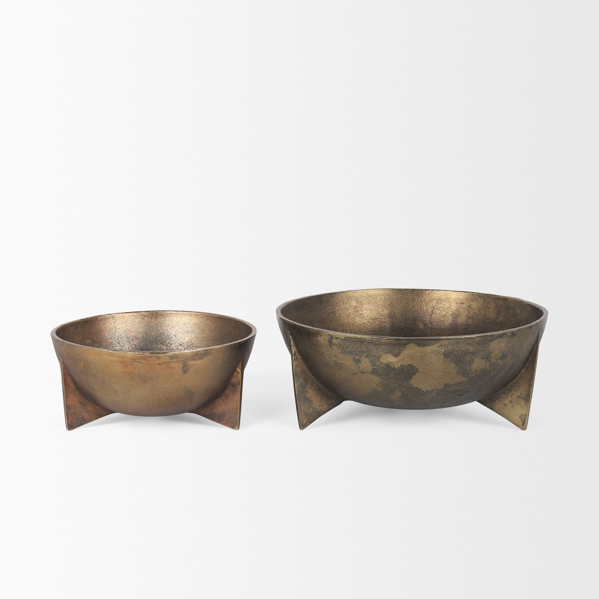 Mercana - Quita Large Gold Metal Decorative Bowls (Set of 2)