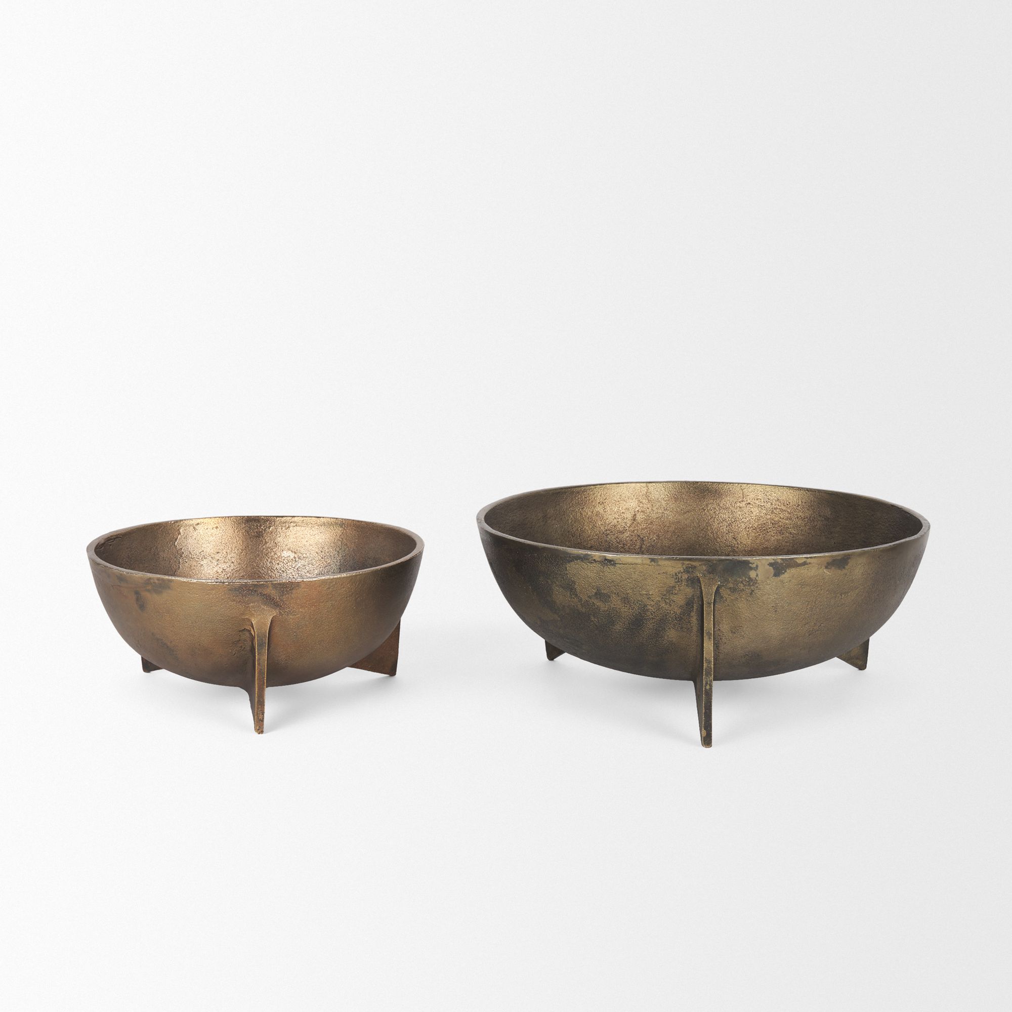 Mercana - Quita Large Gold Metal Decorative Bowls (Set of 2)