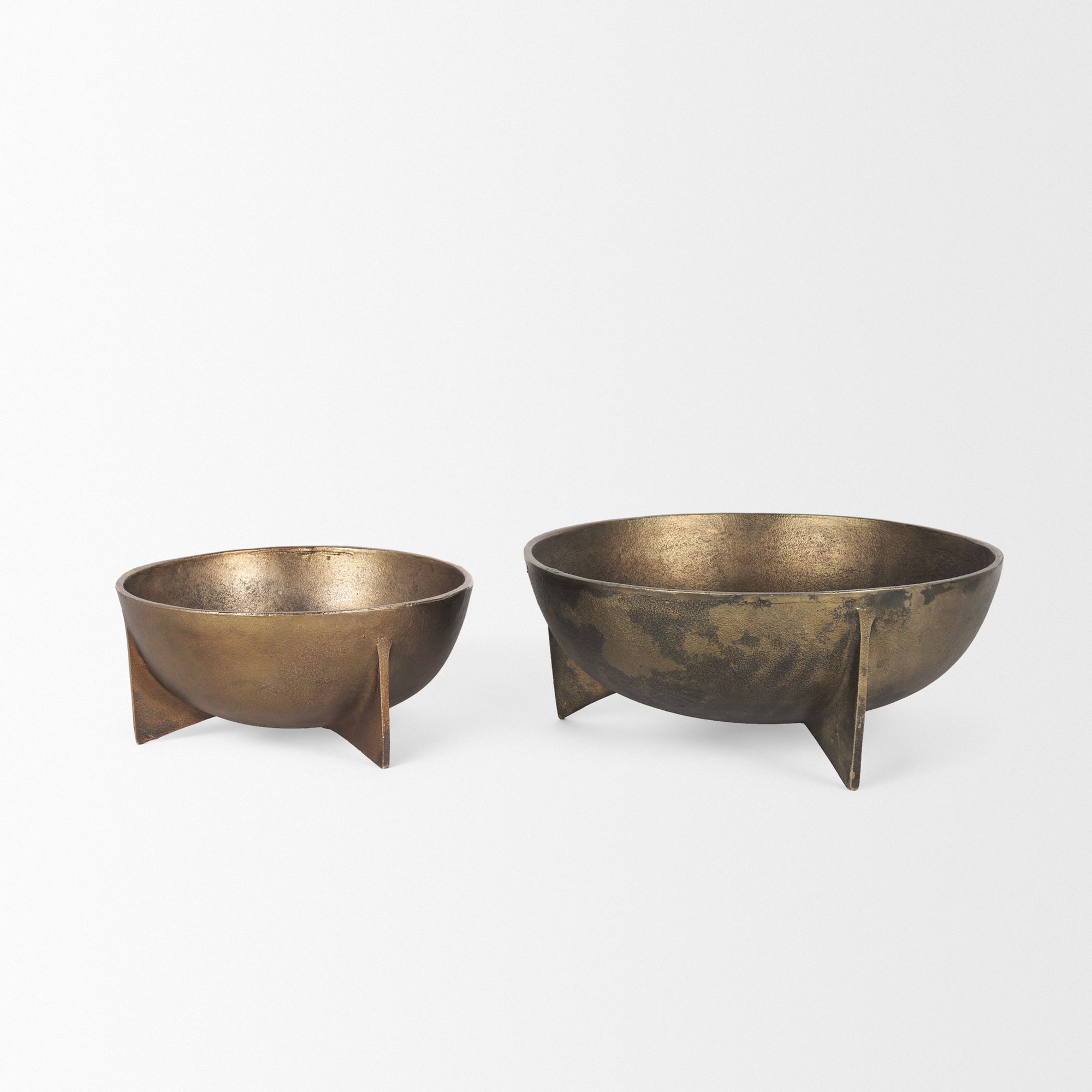 Mercana - Quita Large Gold Metal Decorative Bowls (Set of 2)