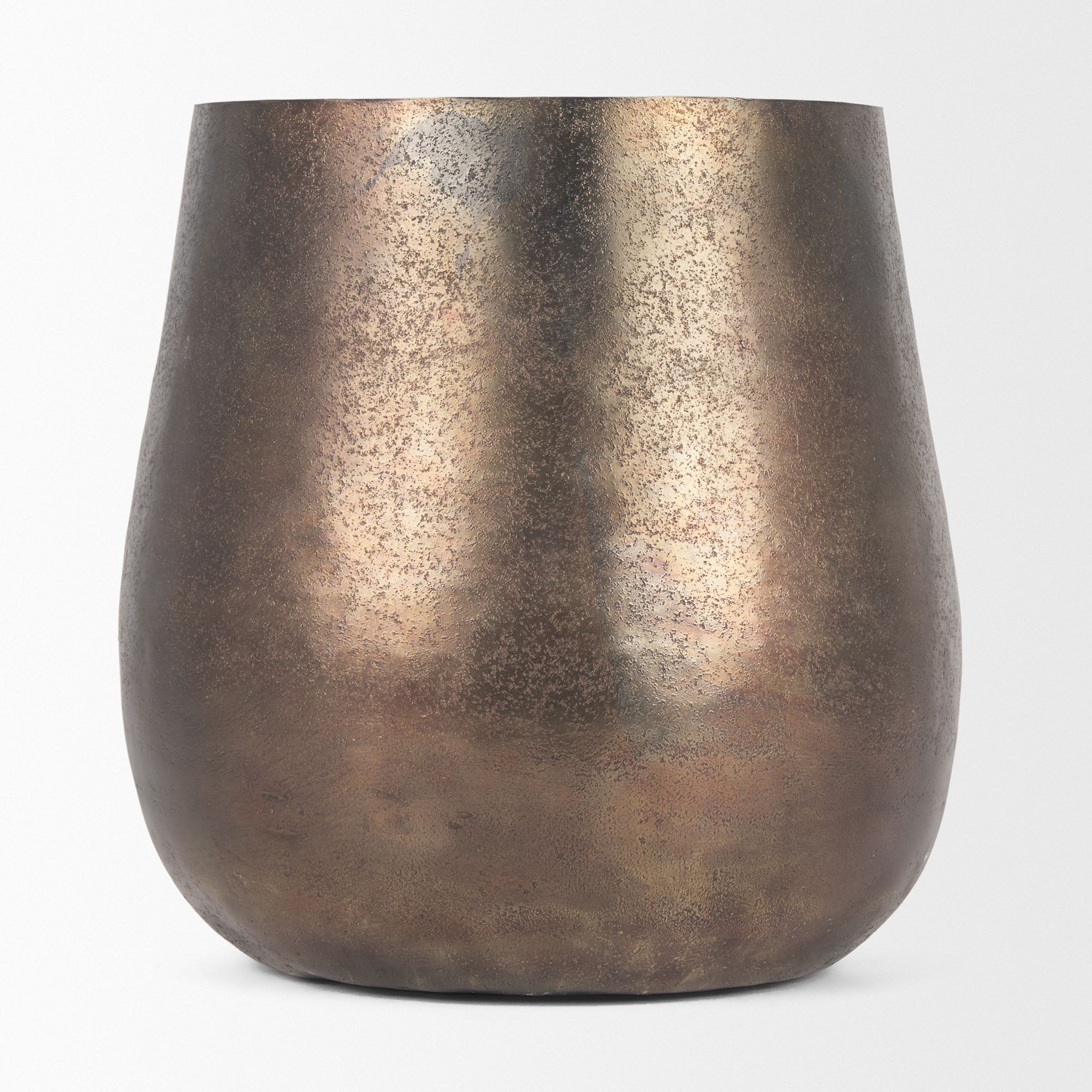 Mercana Quade Large Metal Planter - Gold