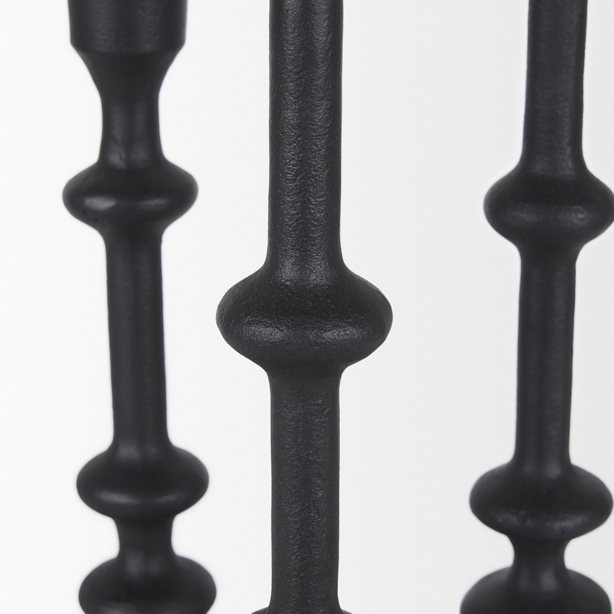 Mercana - Paolo Matte Black Metal Candle Holder (Set of 3)