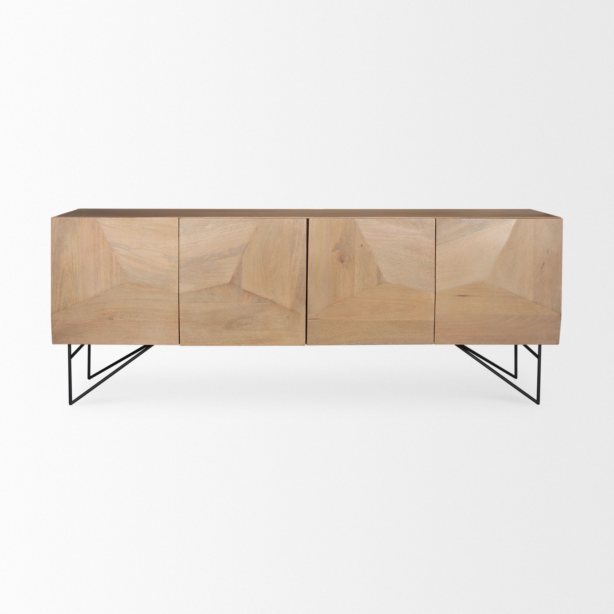 Mercana Darwin 4 Doors Sideboard - Light Brown, Wood