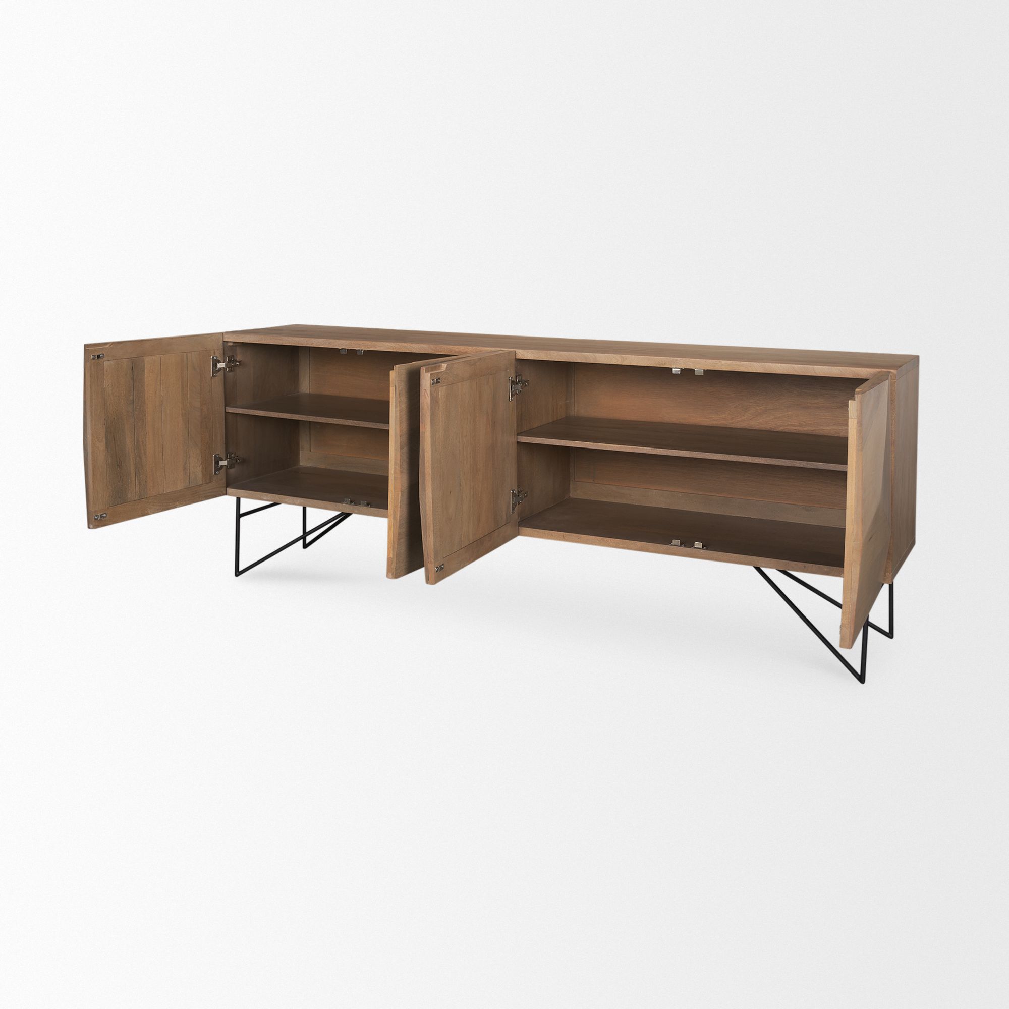 Mercana Darwin 4 Doors Sideboard - Light Brown, Wood