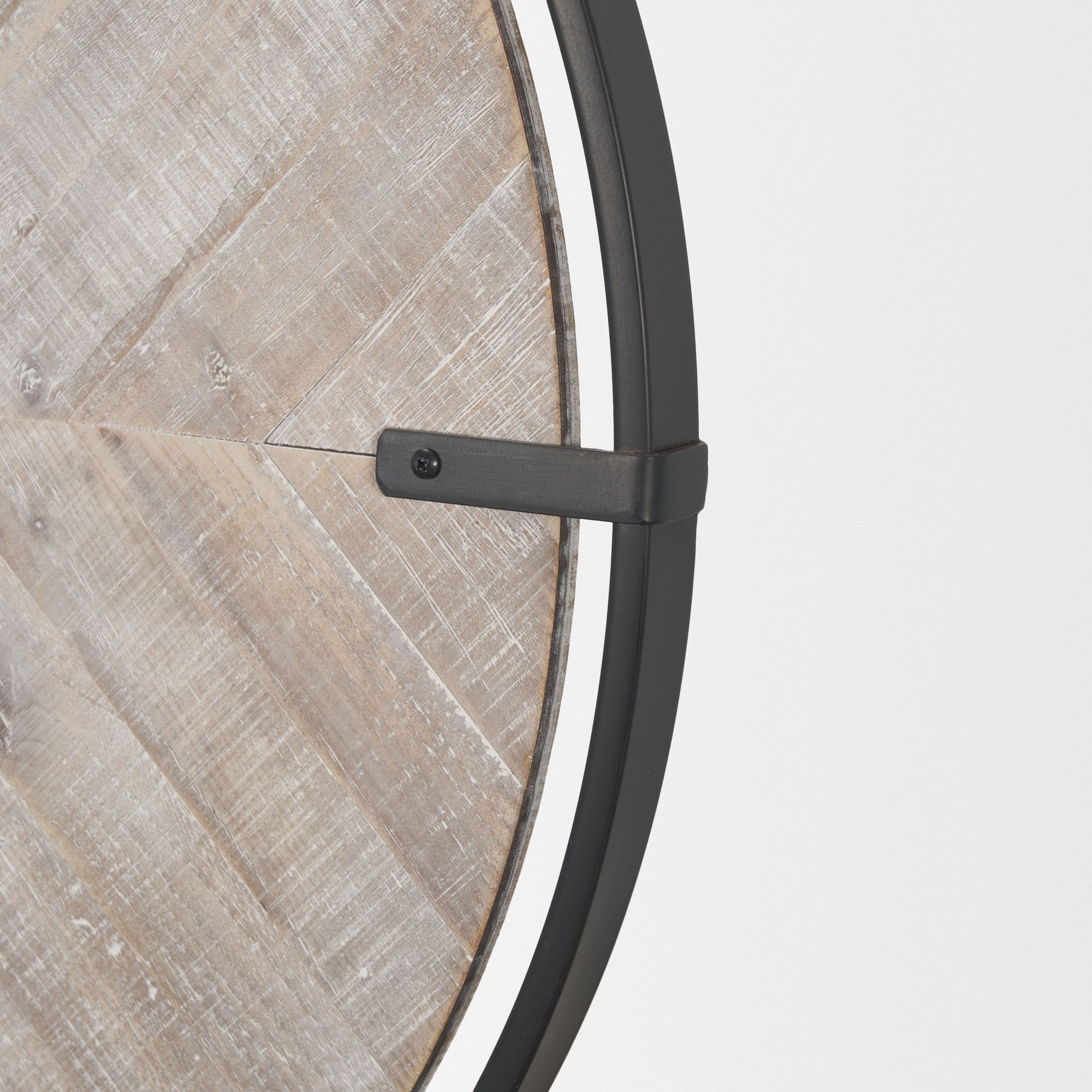 Mercana - Rani Matte Black Metal/Wood Wall Clock