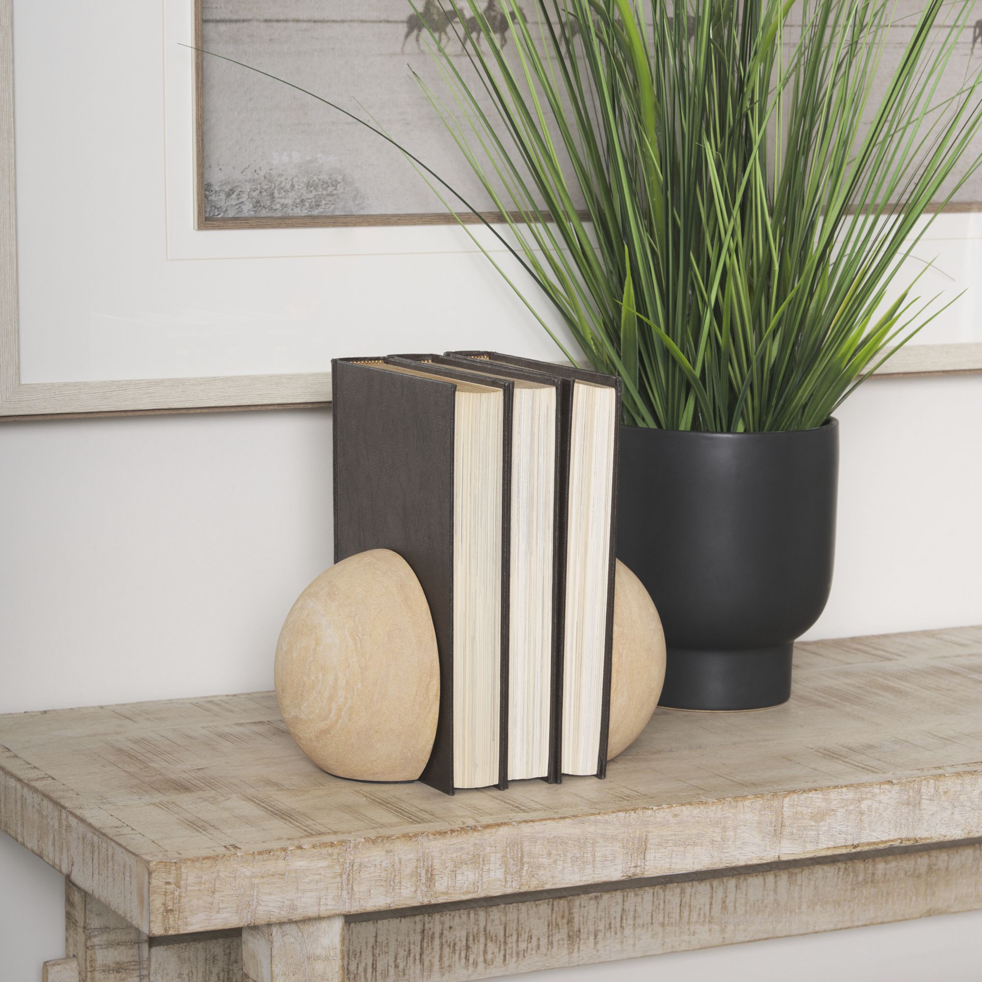 Mercana - Rahmi Sandstone Orb Bookends