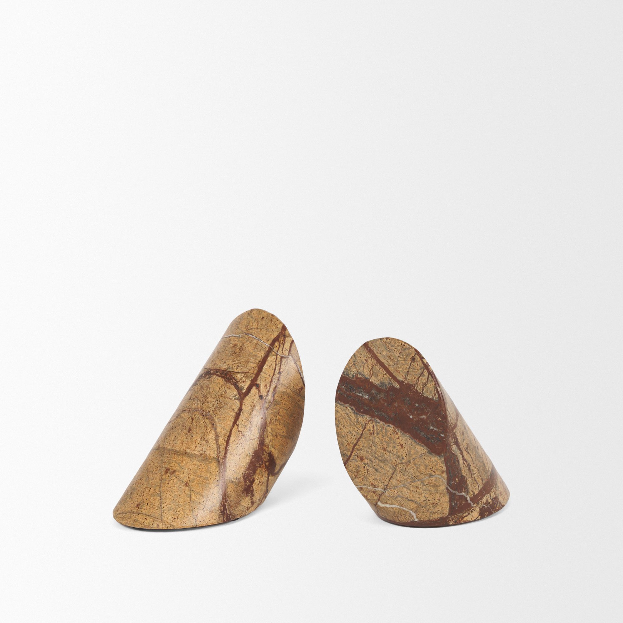 Mercana - Rahima Brown Forest Marble Angled Bookends