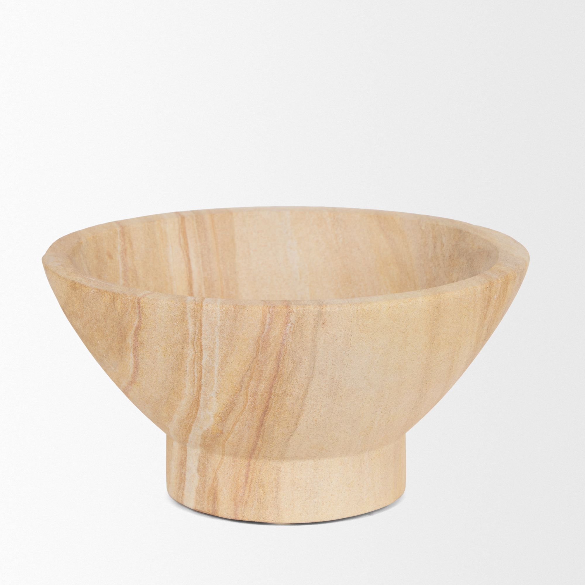 Mercana - Ramira Beige Sandstone Decorative Pedestal Bowl