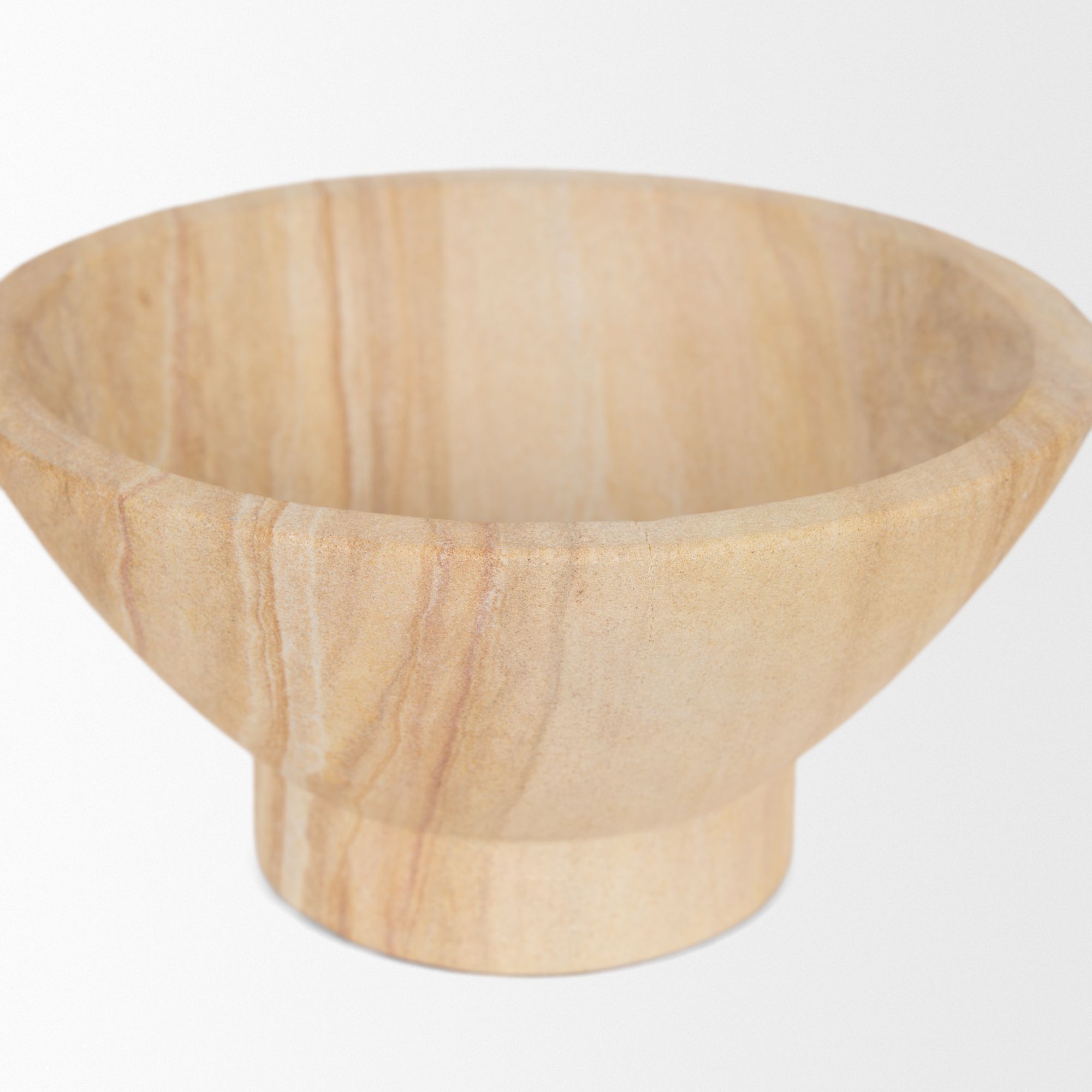 Mercana - Ramira Beige Sandstone Decorative Pedestal Bowl