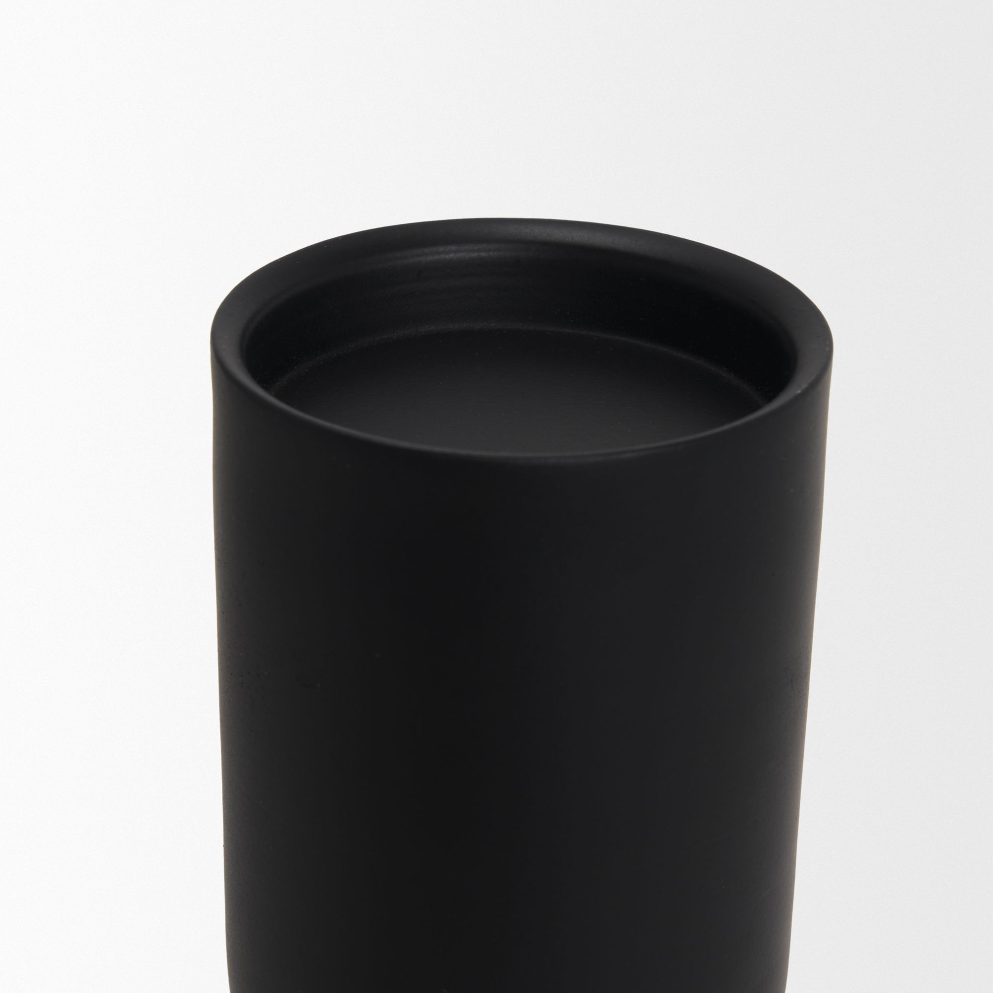 Mercana Qamra Short Black Metal Pillar Candle Holder