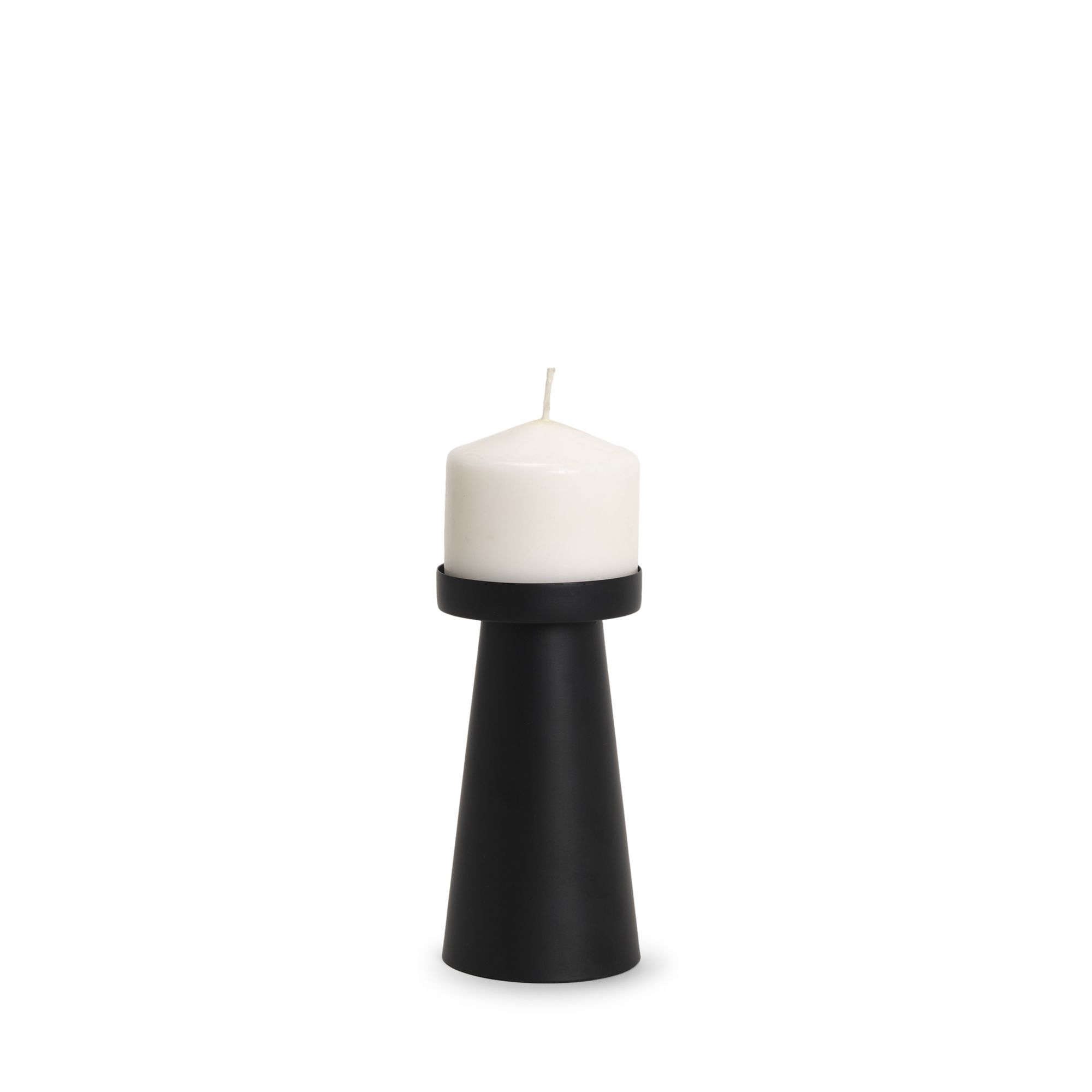 Mercana - Quadir Matte Black Metal Candle Holder