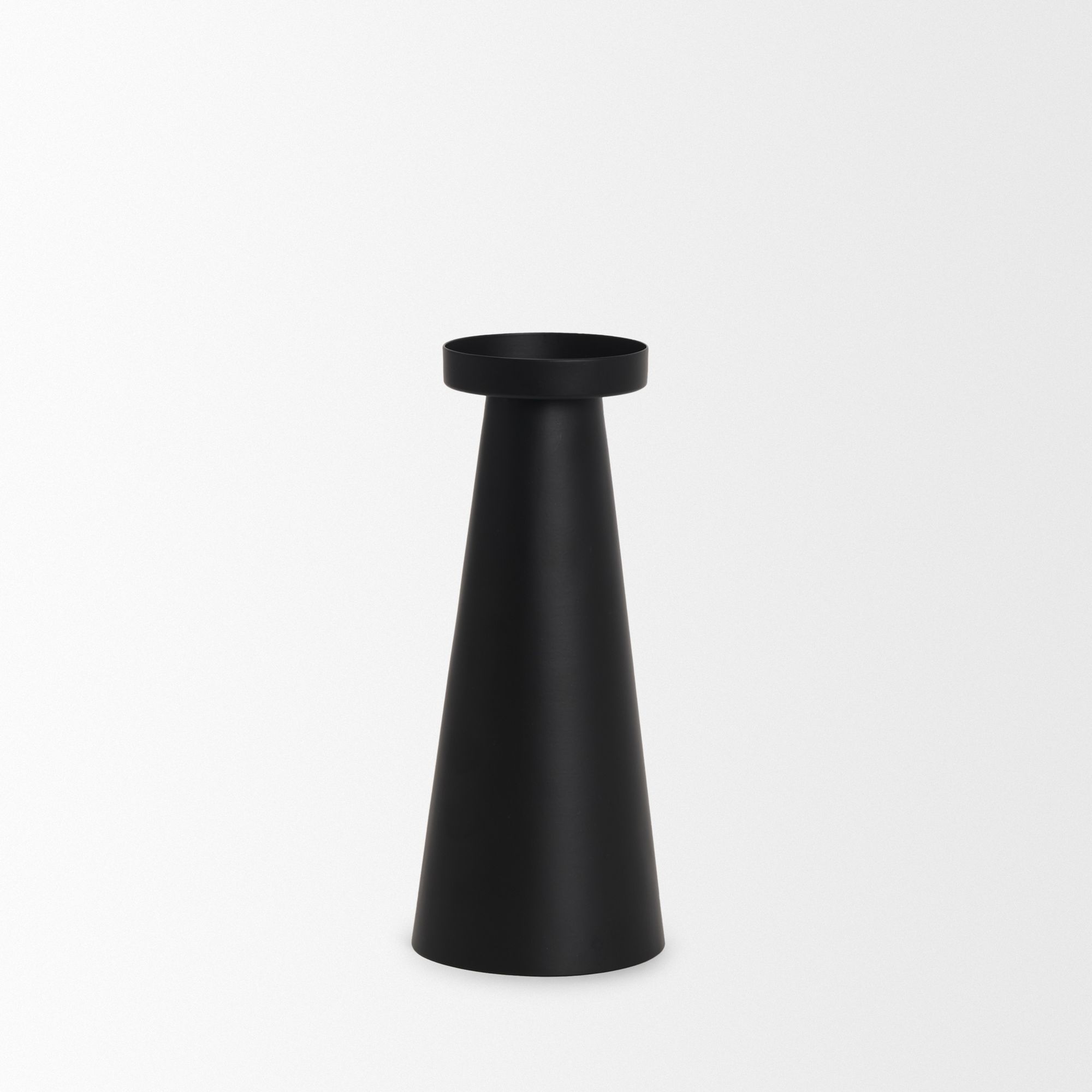 Mercana Quadir Tall Matte Black Metal Candle Holder