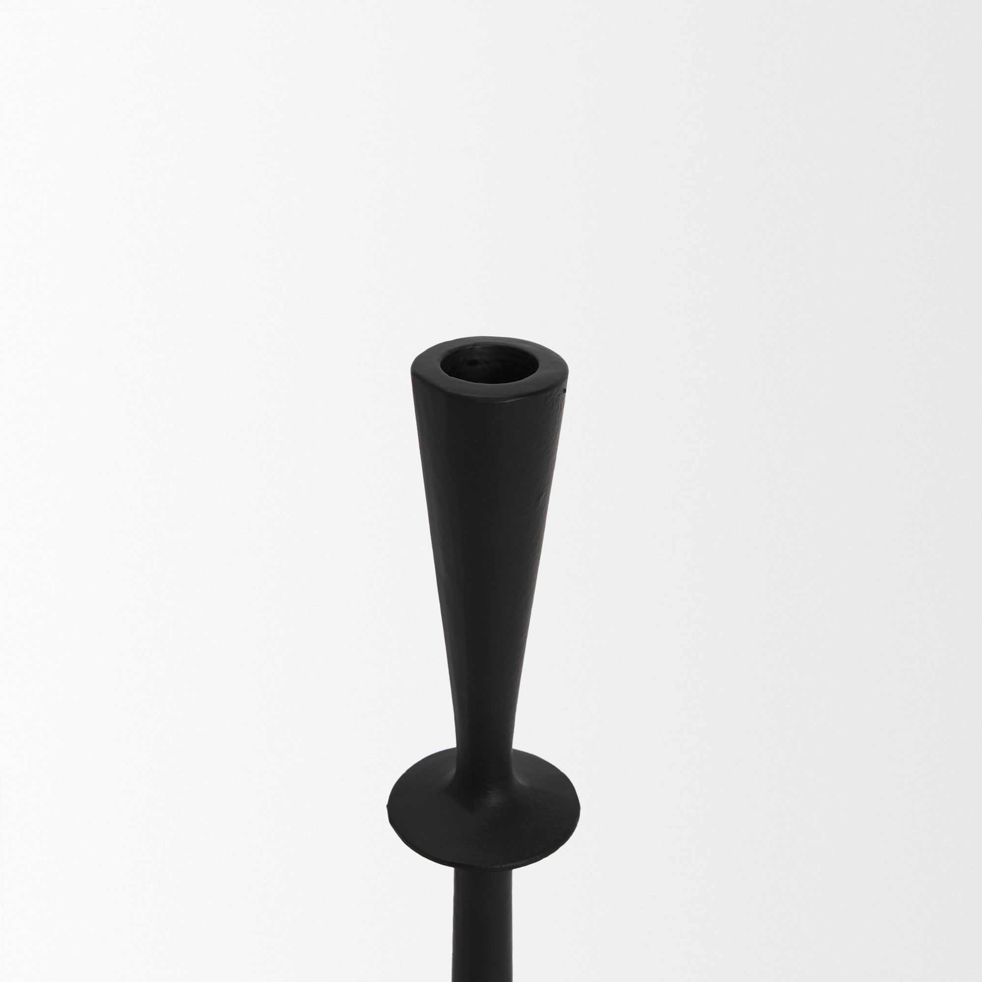 Mercana Qwin Matte Black Cast Aluminum Tall Candle Holder