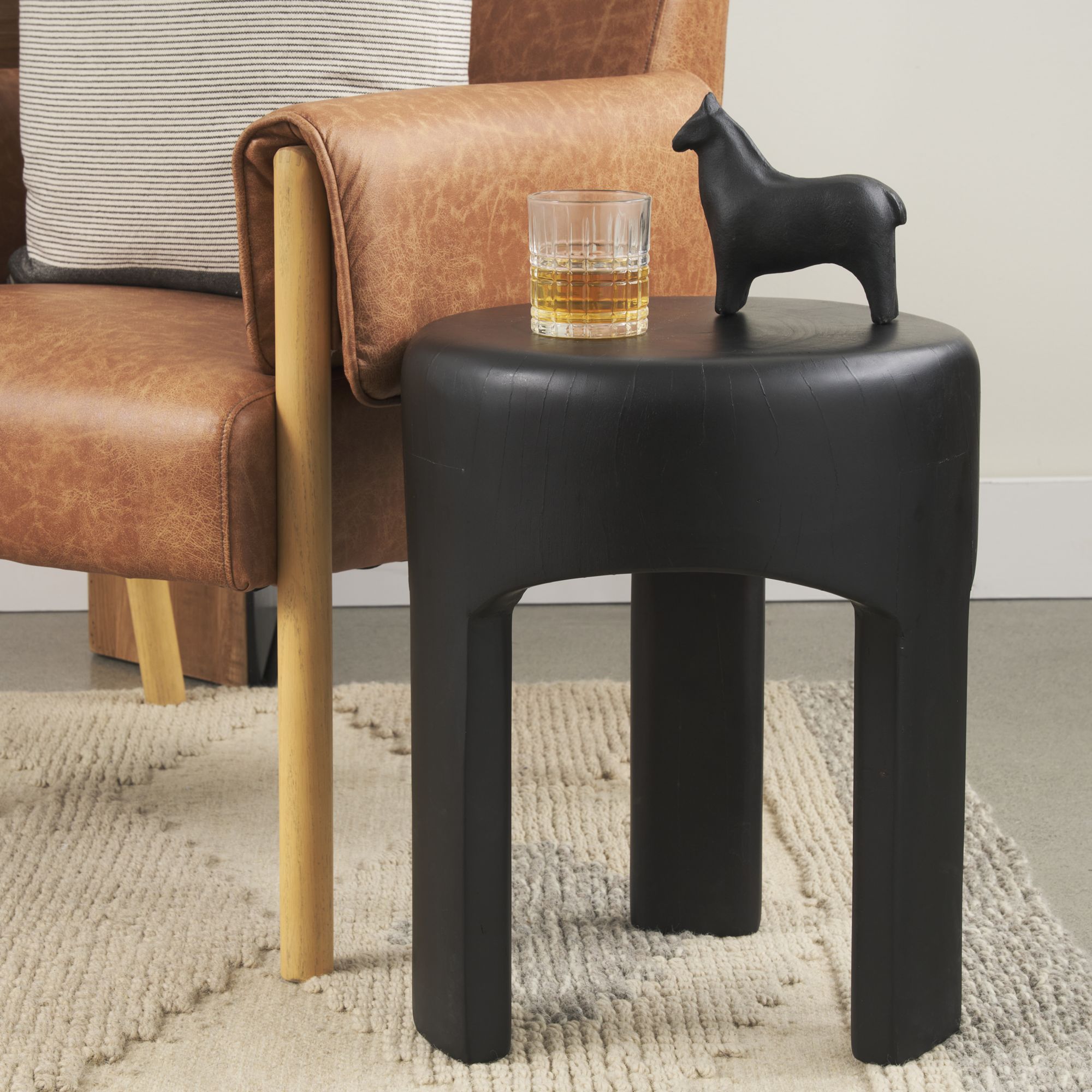 Mercana - Riya Counter Stool in Black, Wood