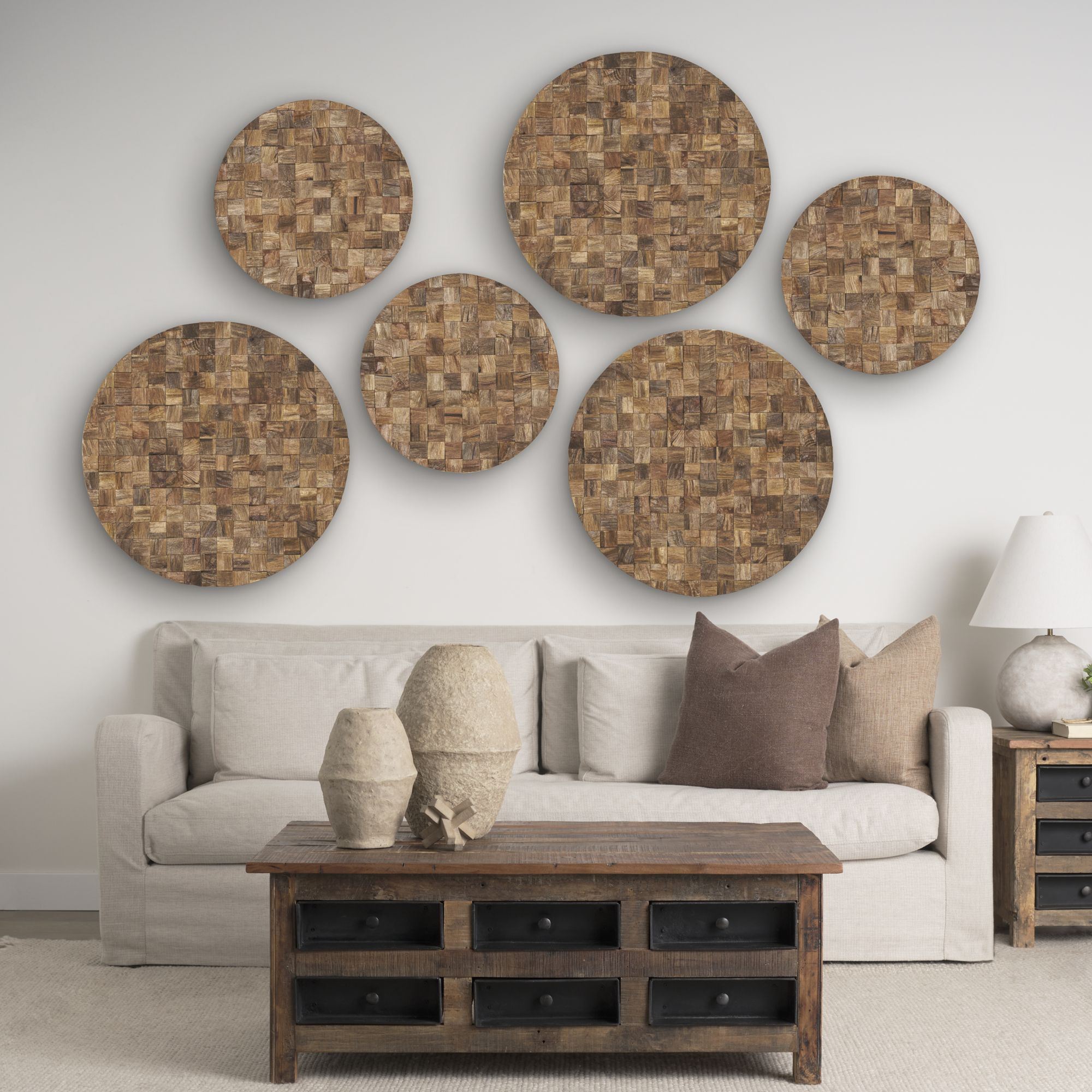 Mercana 32" Into the Abyss II Wall Art - Light Brown, Wood